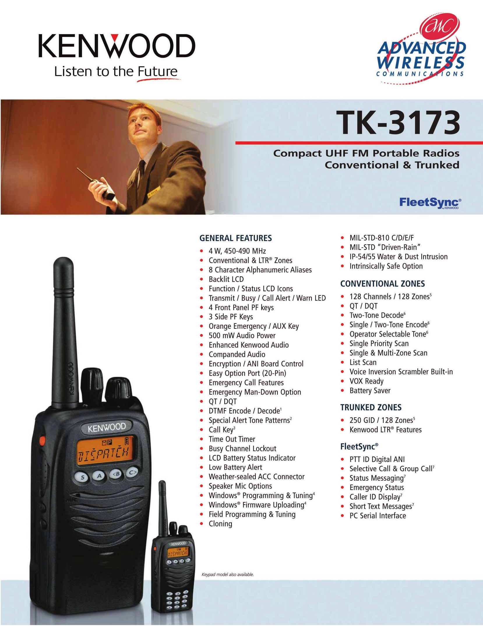 Advanced Wireless Solutions TK-3173 Portable Radio User Manual