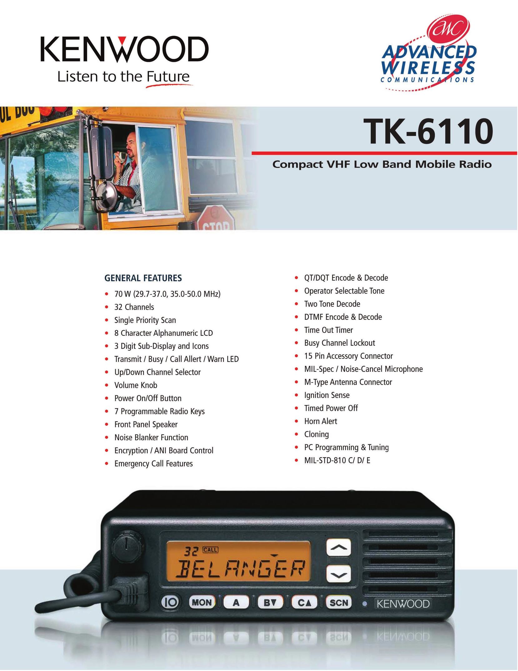 Advanced Wireless Solutions TK-6110 Portable Radio User Manual