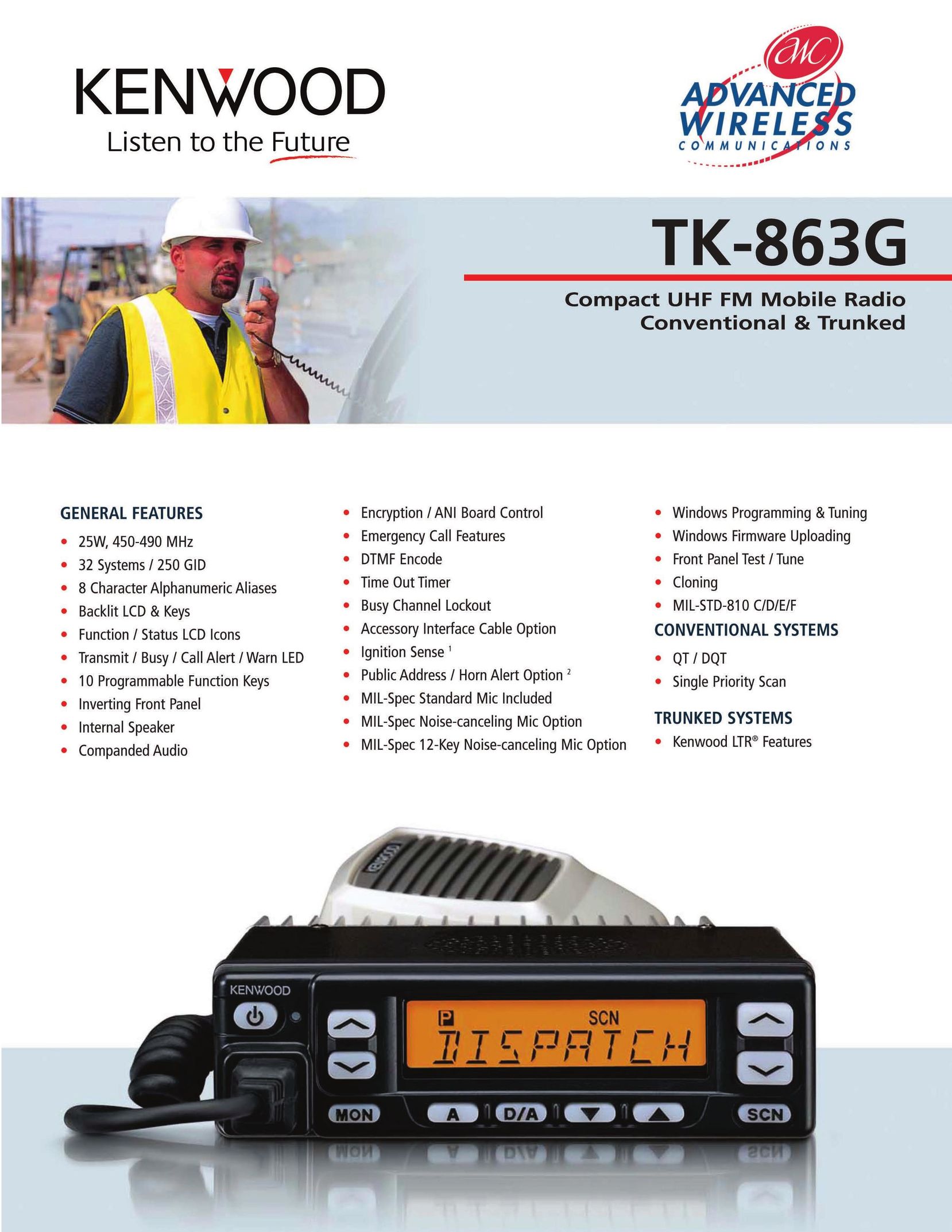 Advanced Wireless Solutions TK-863G Portable Radio User Manual