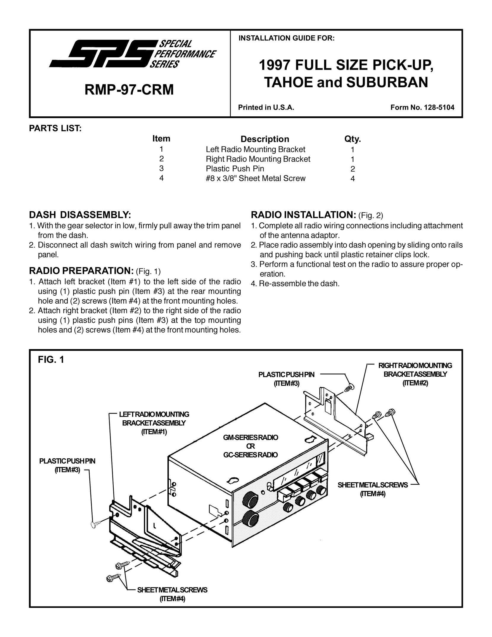 Audiovox RMP-97-CRM Portable Radio User Manual