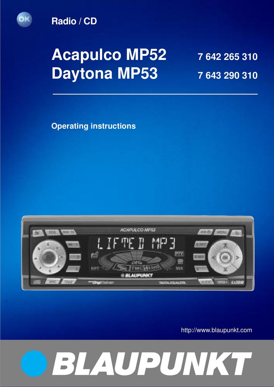 Blaupunkt Daytona MP53 Portable Radio User Manual