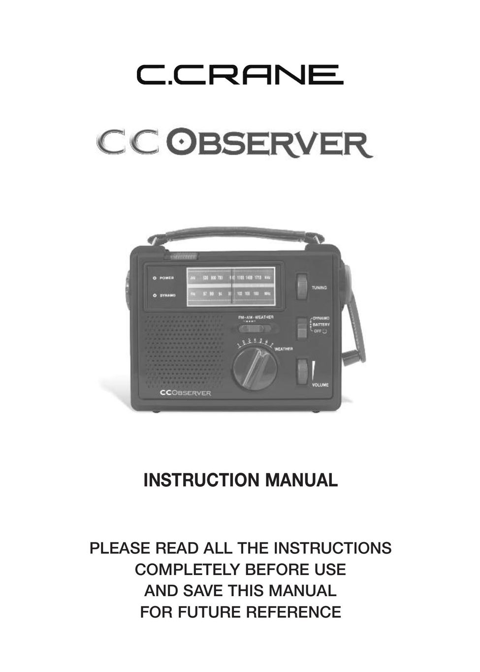 C. Crane CC Observer Portable Radio User Manual