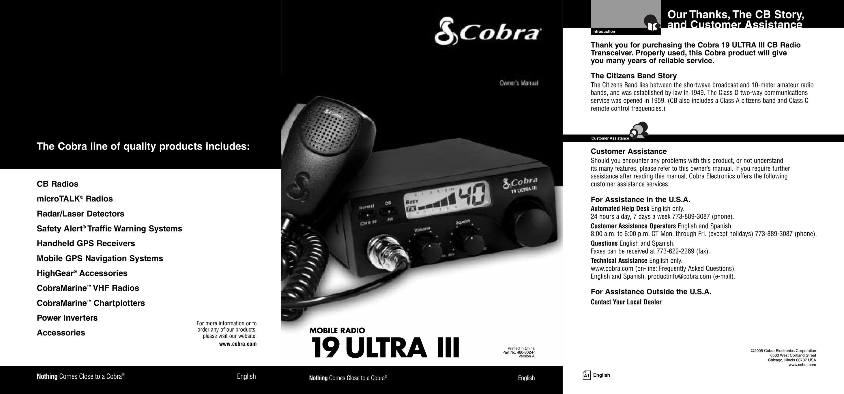 Cobra Electronics 19 Ultra III Portable Radio User Manual