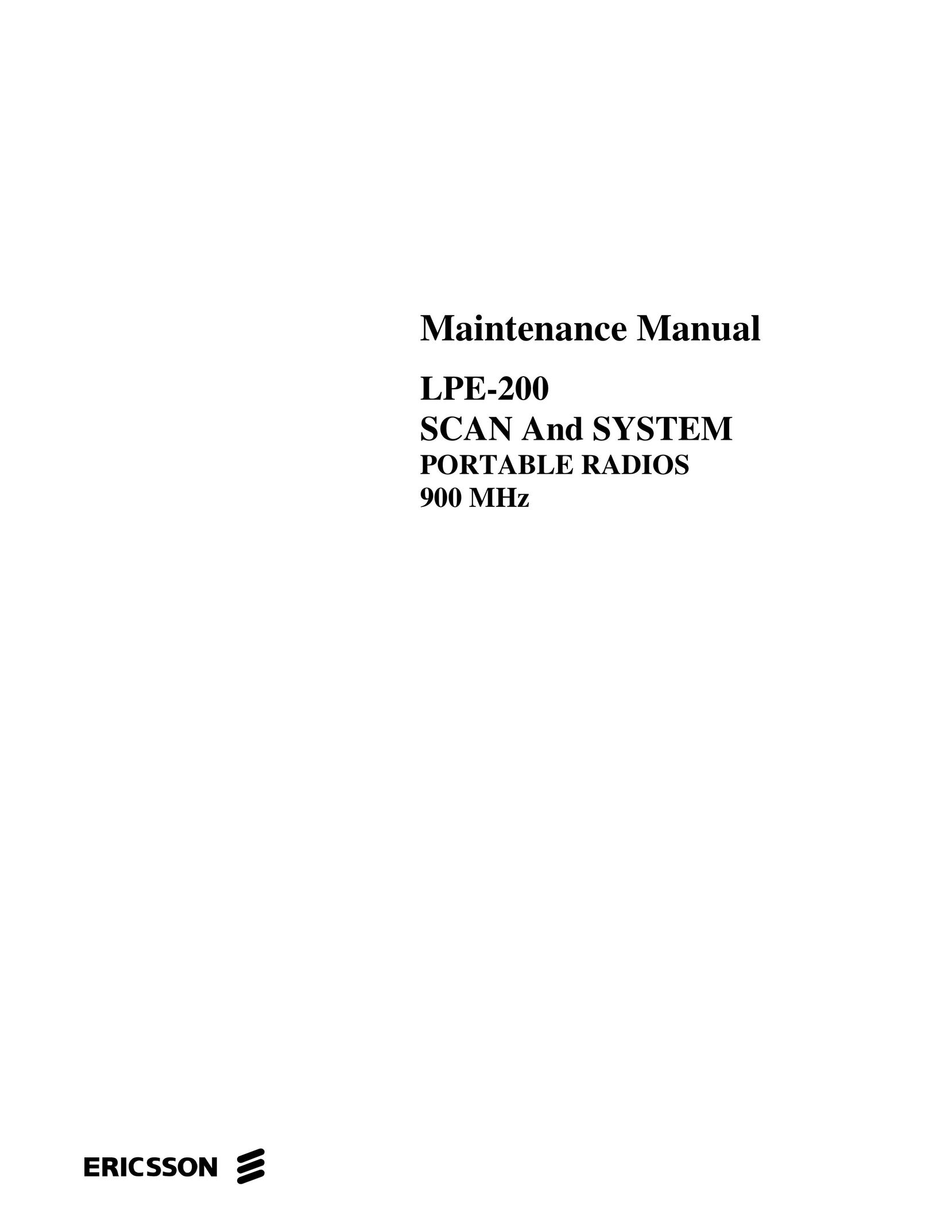 Ericsson LPE-200 Portable Radio User Manual