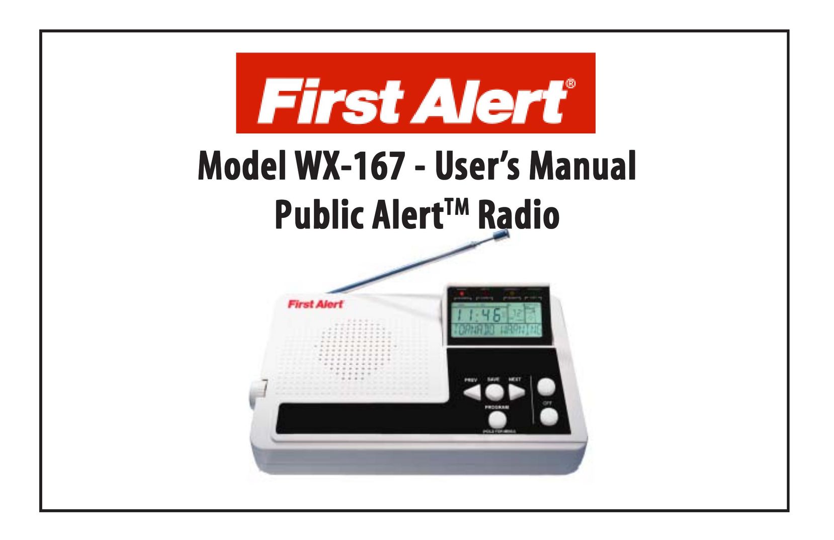 First Alert WX-167 Portable Radio User Manual
