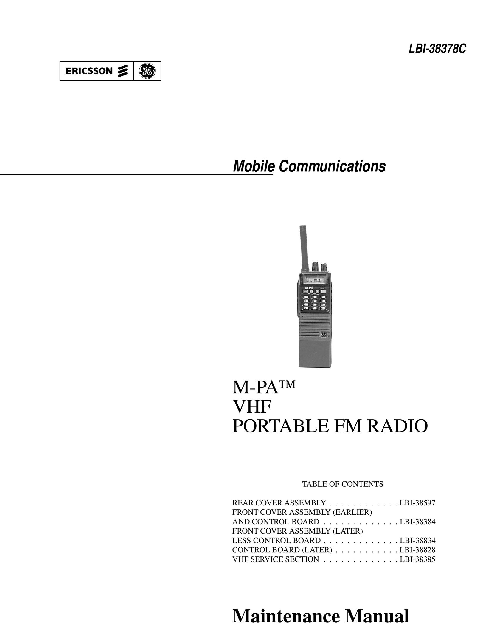 GE LBI-38378C Portable Radio User Manual