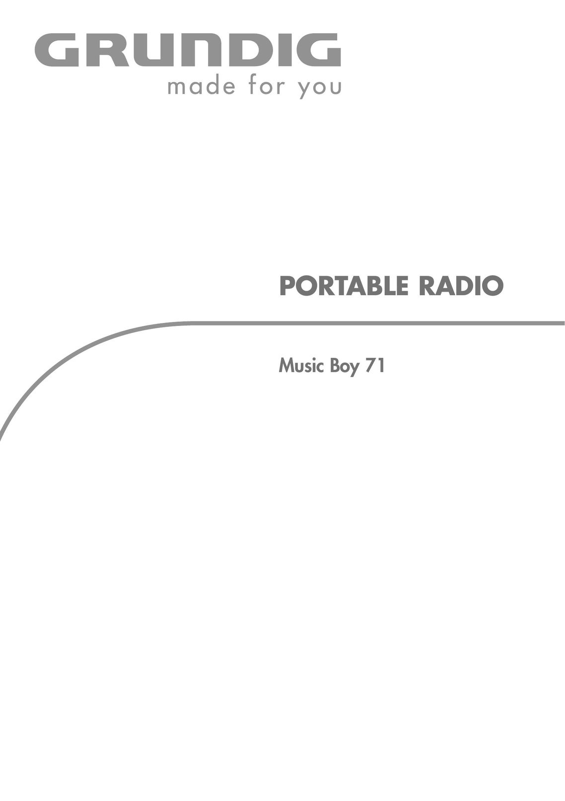 Grundig Music Boy 71 Portable Radio User Manual