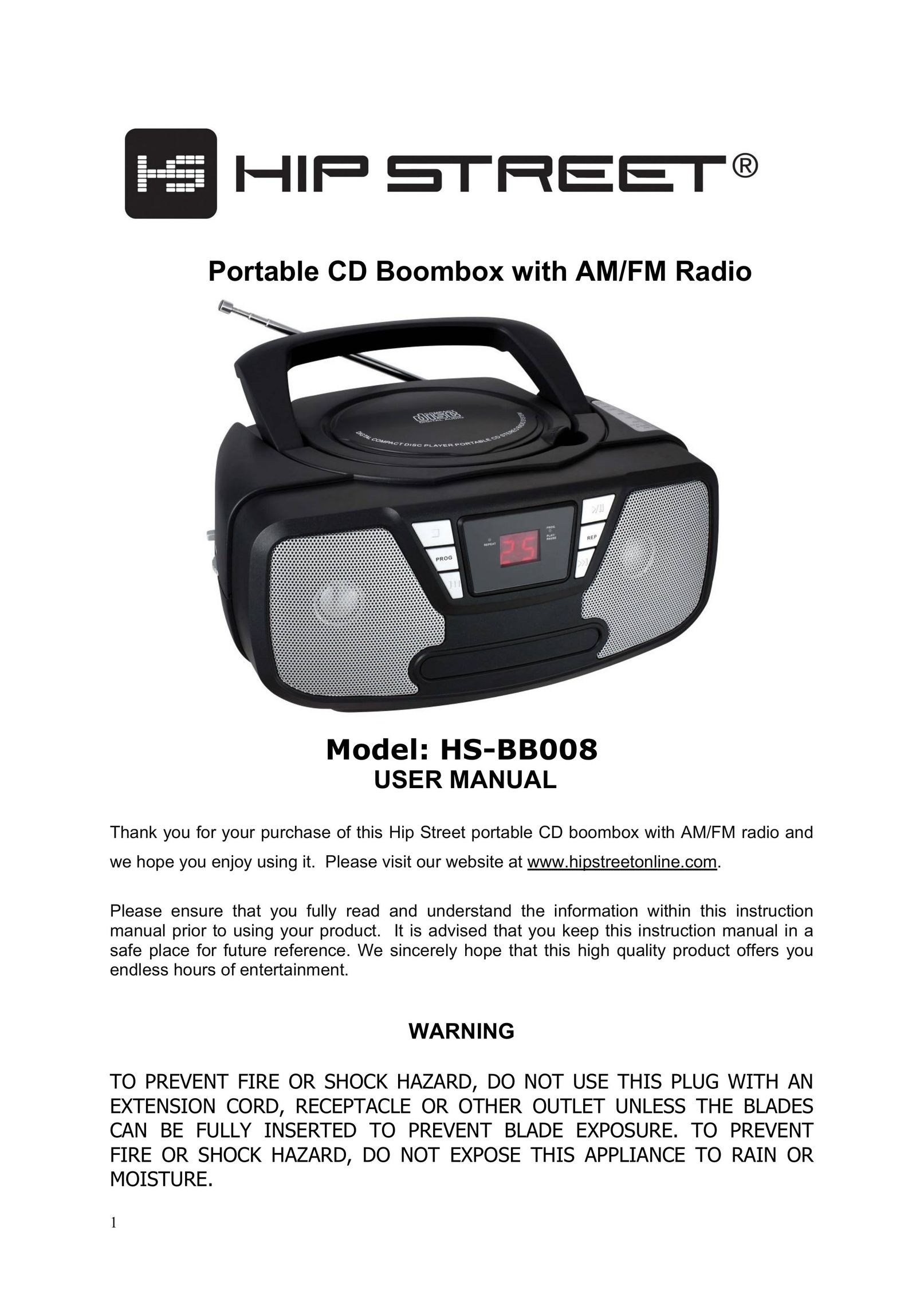 Hip Street HS-BB008 Portable Radio User Manual