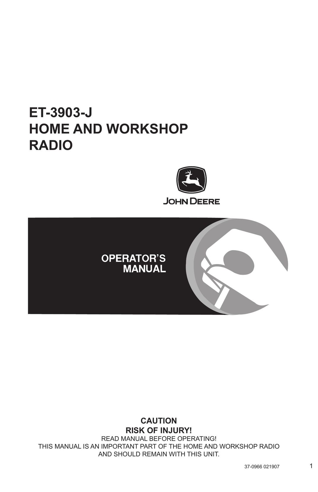 John Deere ET-3903-J Portable Radio User Manual