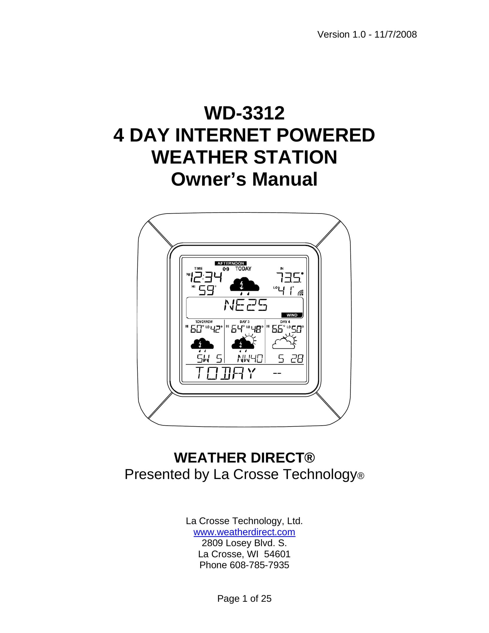 La Crosse Technology WD-3312 Portable Radio User Manual