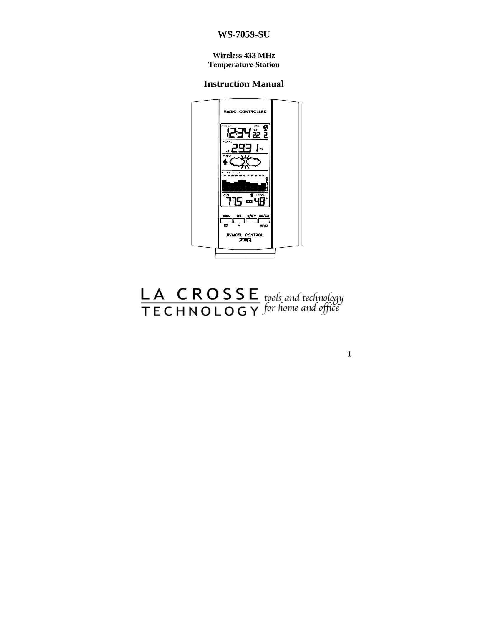 La Crosse Technology WS-7059-SU Portable Radio User Manual