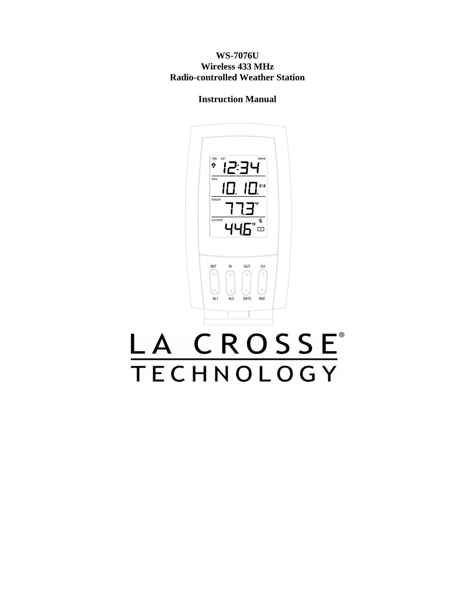 La Crosse Technology WS-7076U Portable Radio User Manual