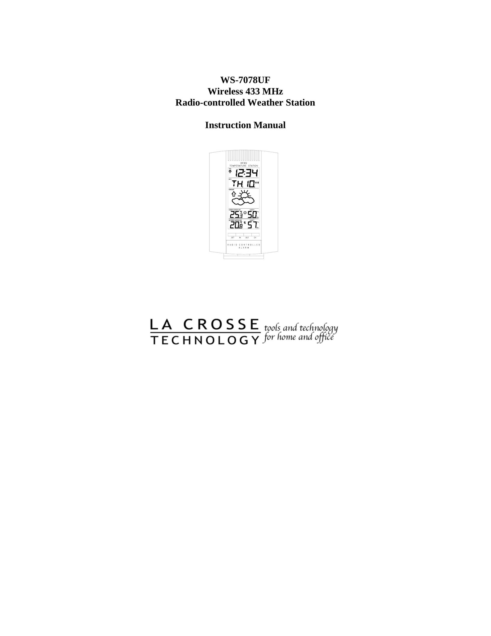La Crosse Technology WS-7078TWC Portable Radio User Manual