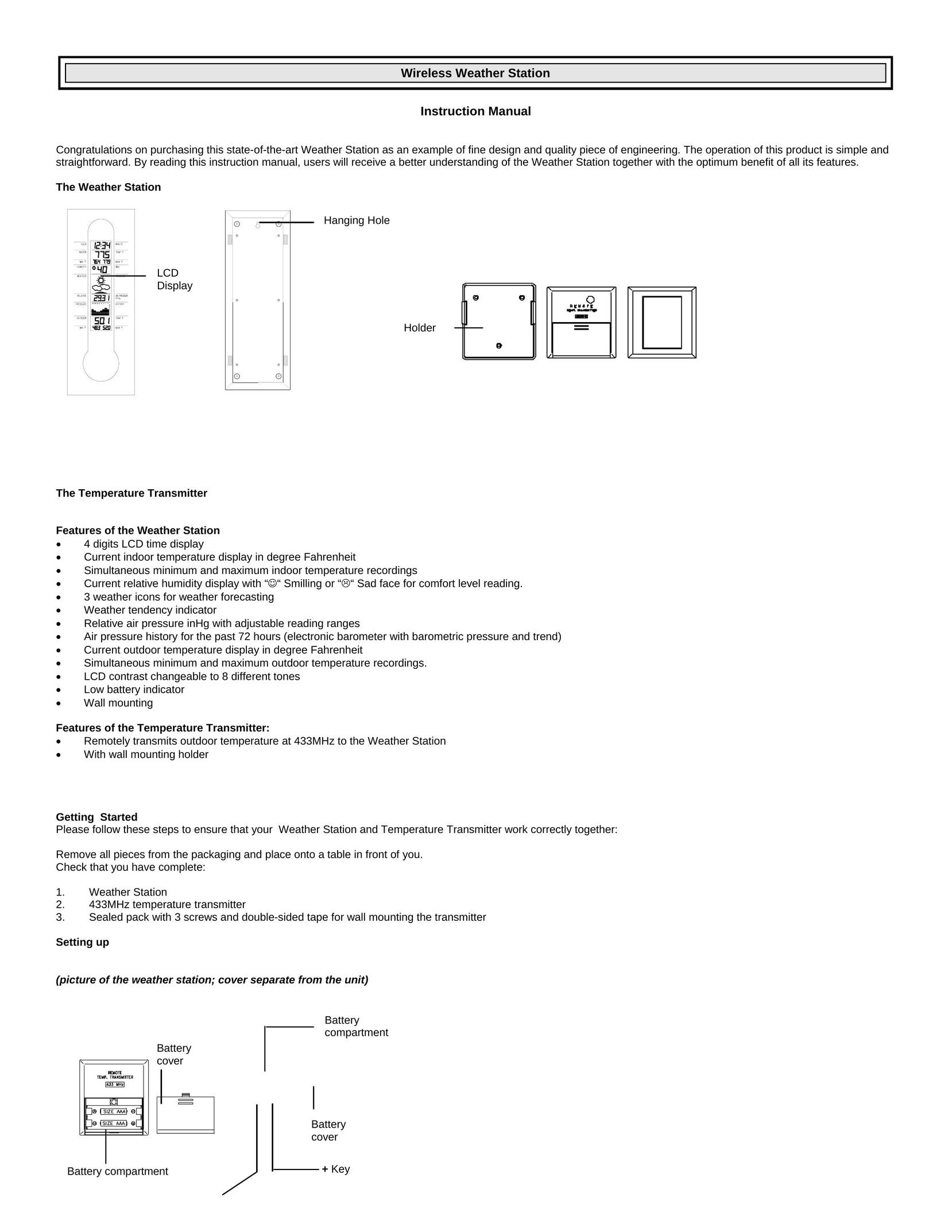 La Crosse Technology WS-7090U Portable Radio User Manual