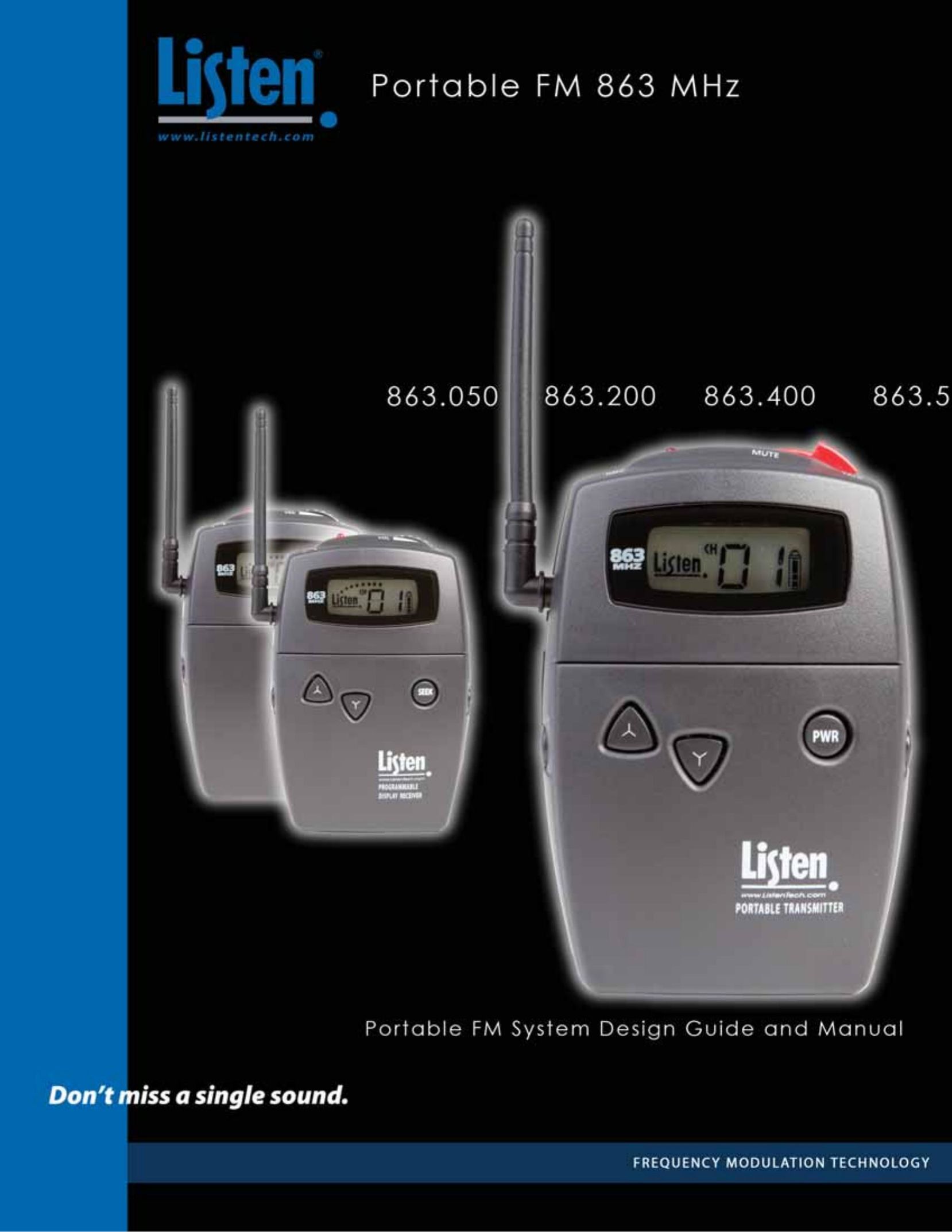 Listen Technologies 863.200 Portable Radio User Manual