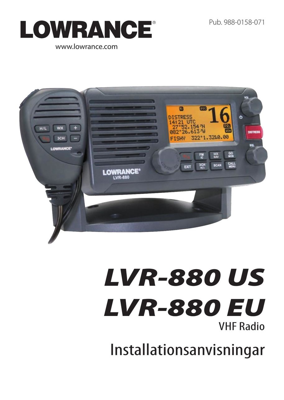 Lowrance electronic LVR-880 EU Portable Radio User Manual