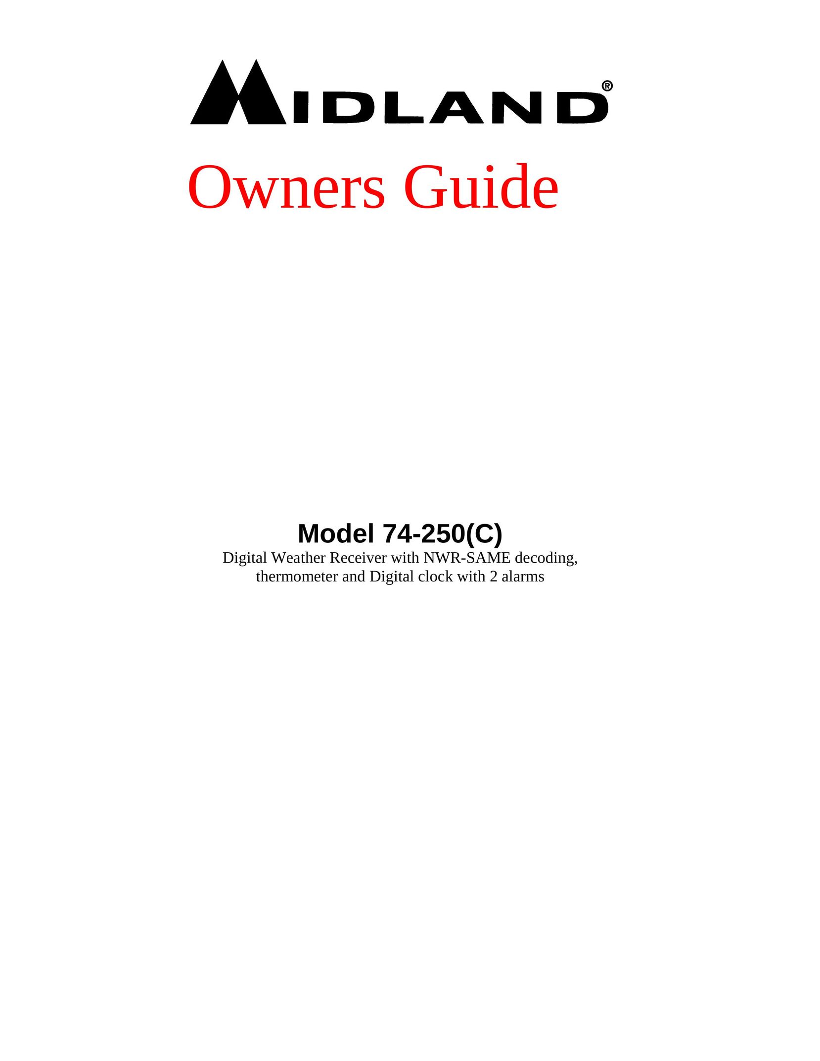 Midland Radio 74-250(C) Portable Radio User Manual