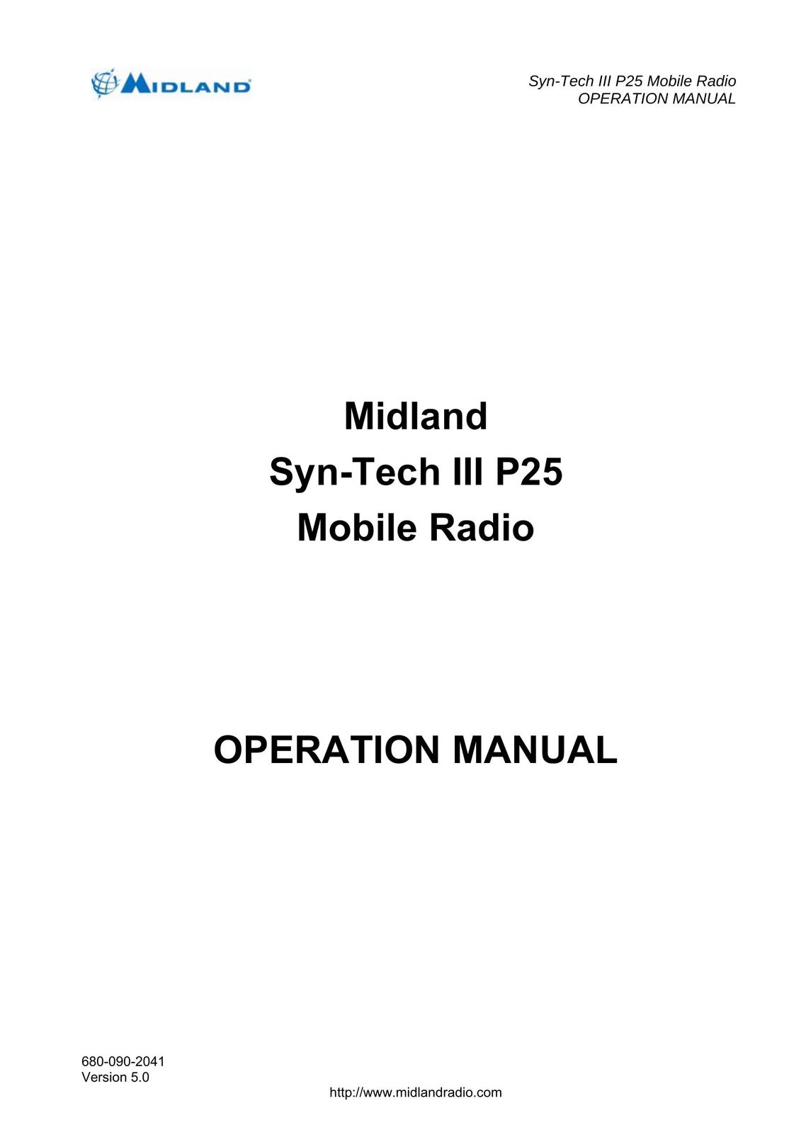 Midland Radio P25 Portable Radio User Manual