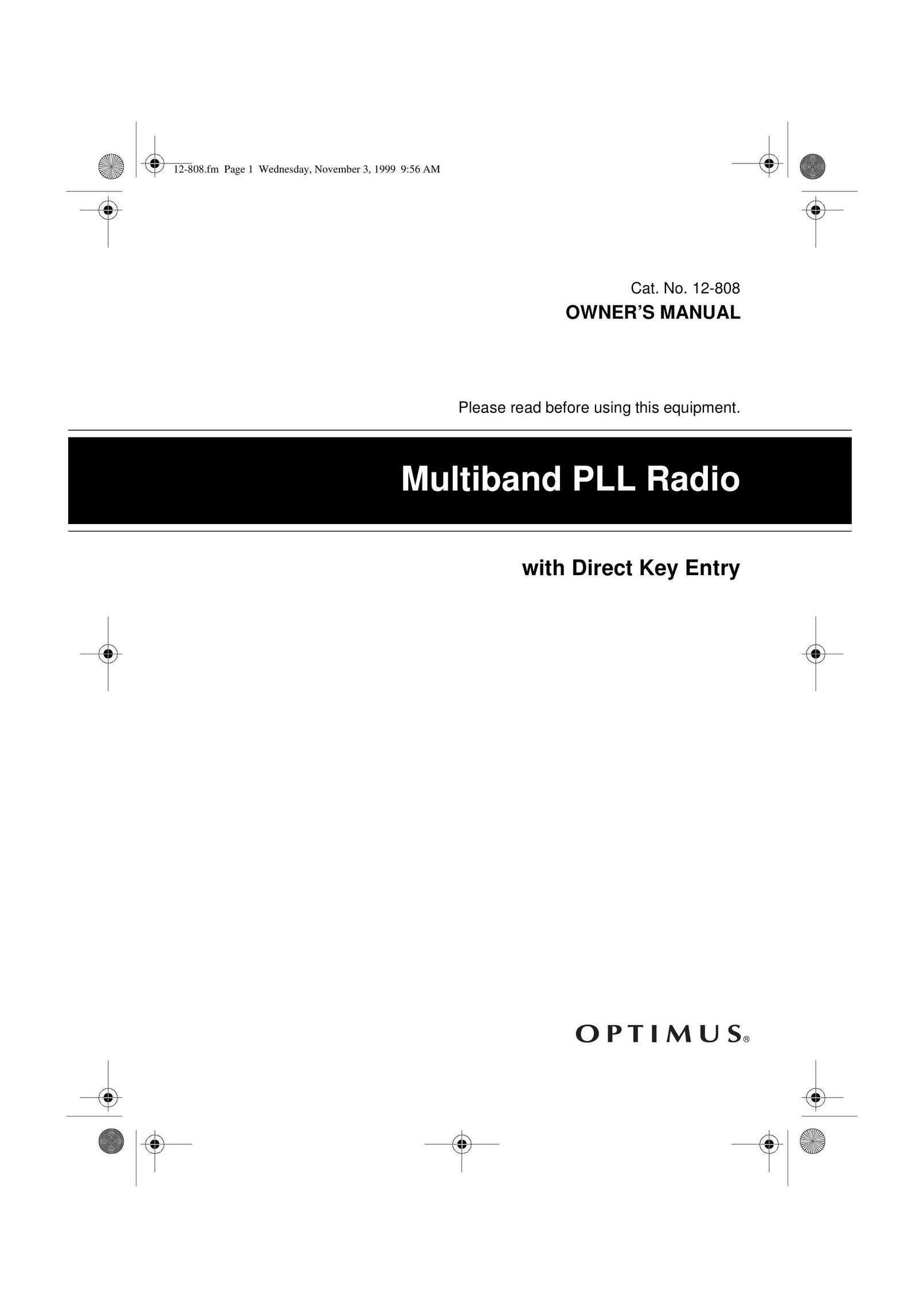 Panasonic 12-808 Portable Radio User Manual