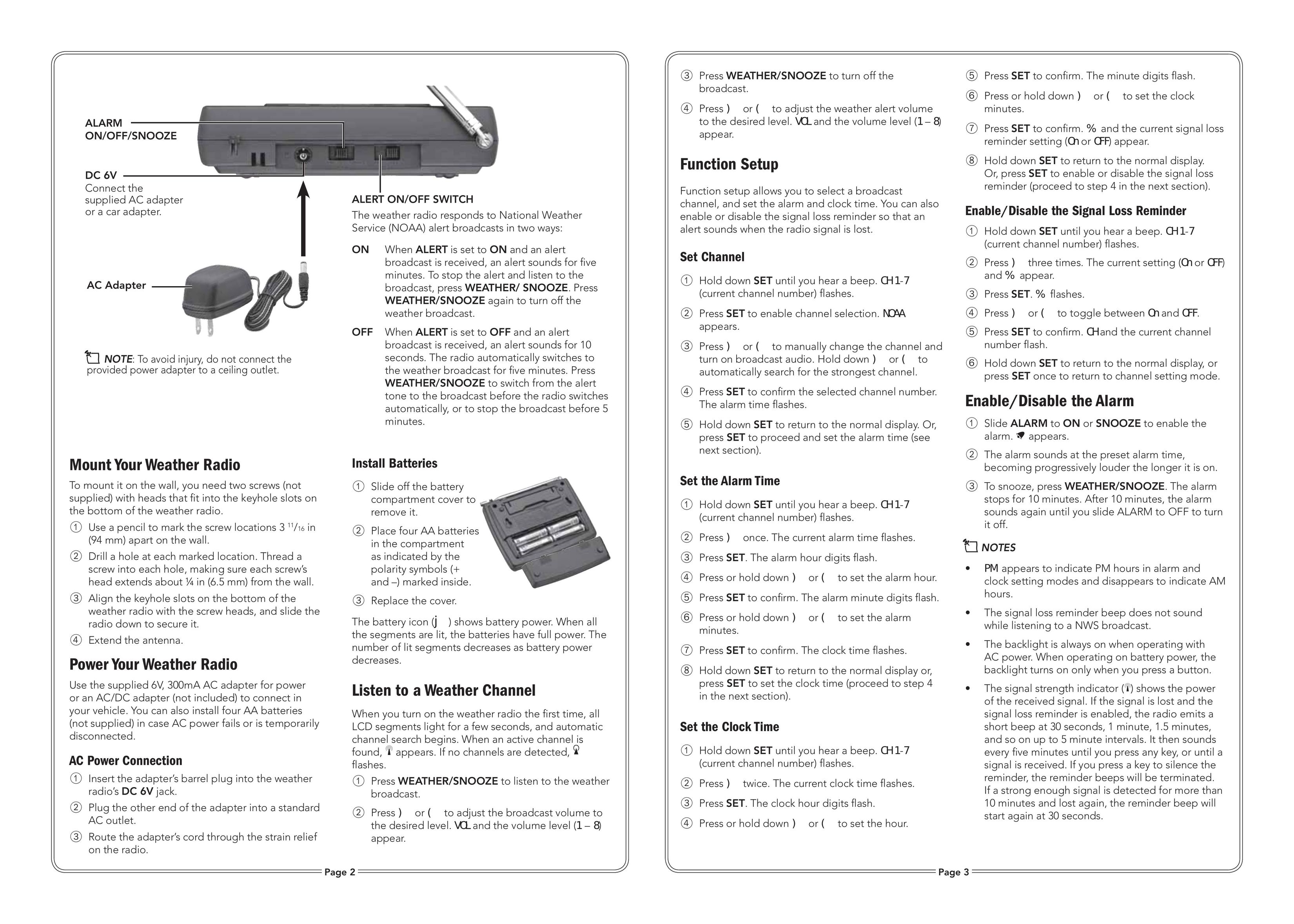 Radio Shack 12-550 Portable Radio User Manual