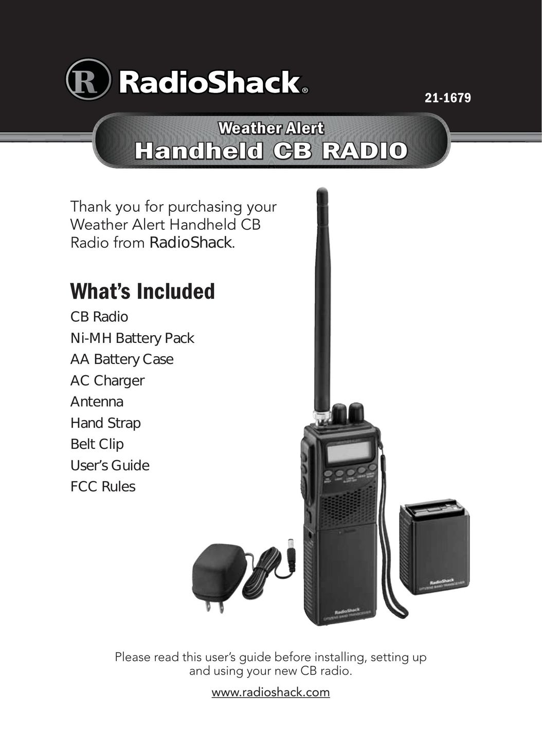 Radio Shack 21-1679 Portable Radio User Manual