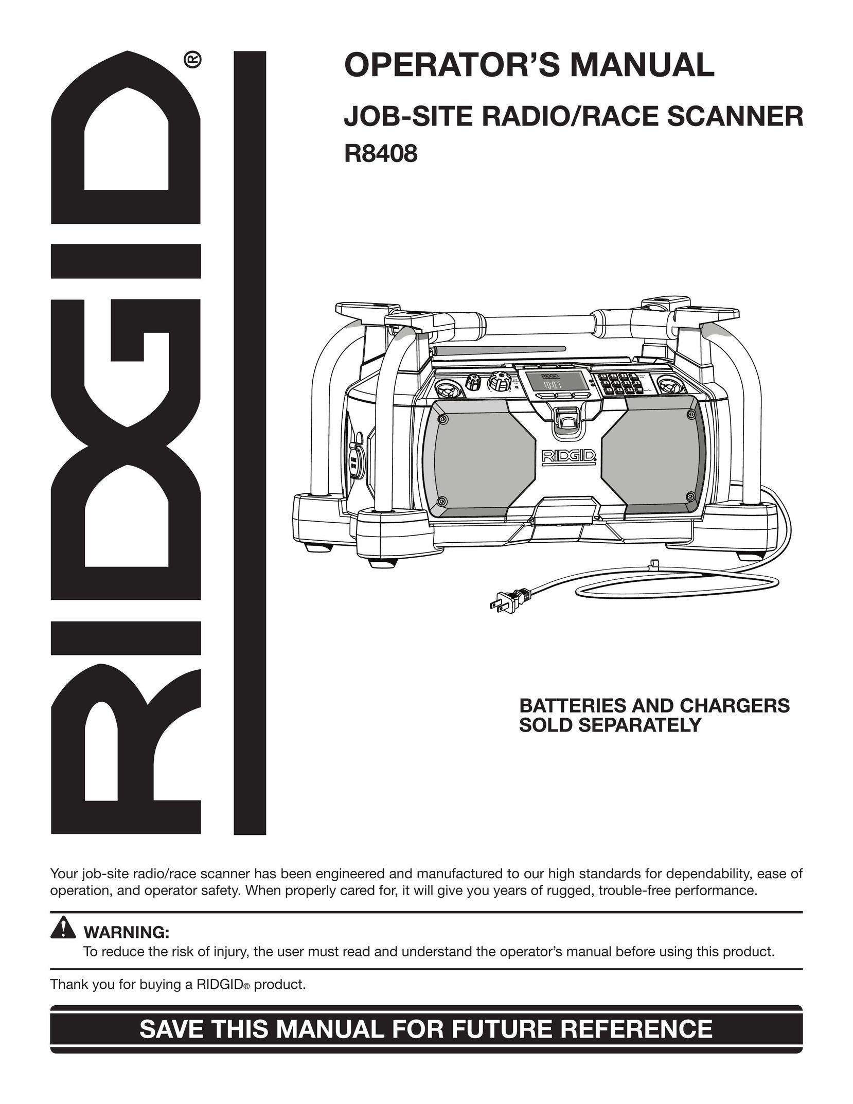 RIDGID R8408 Portable Radio User Manual
