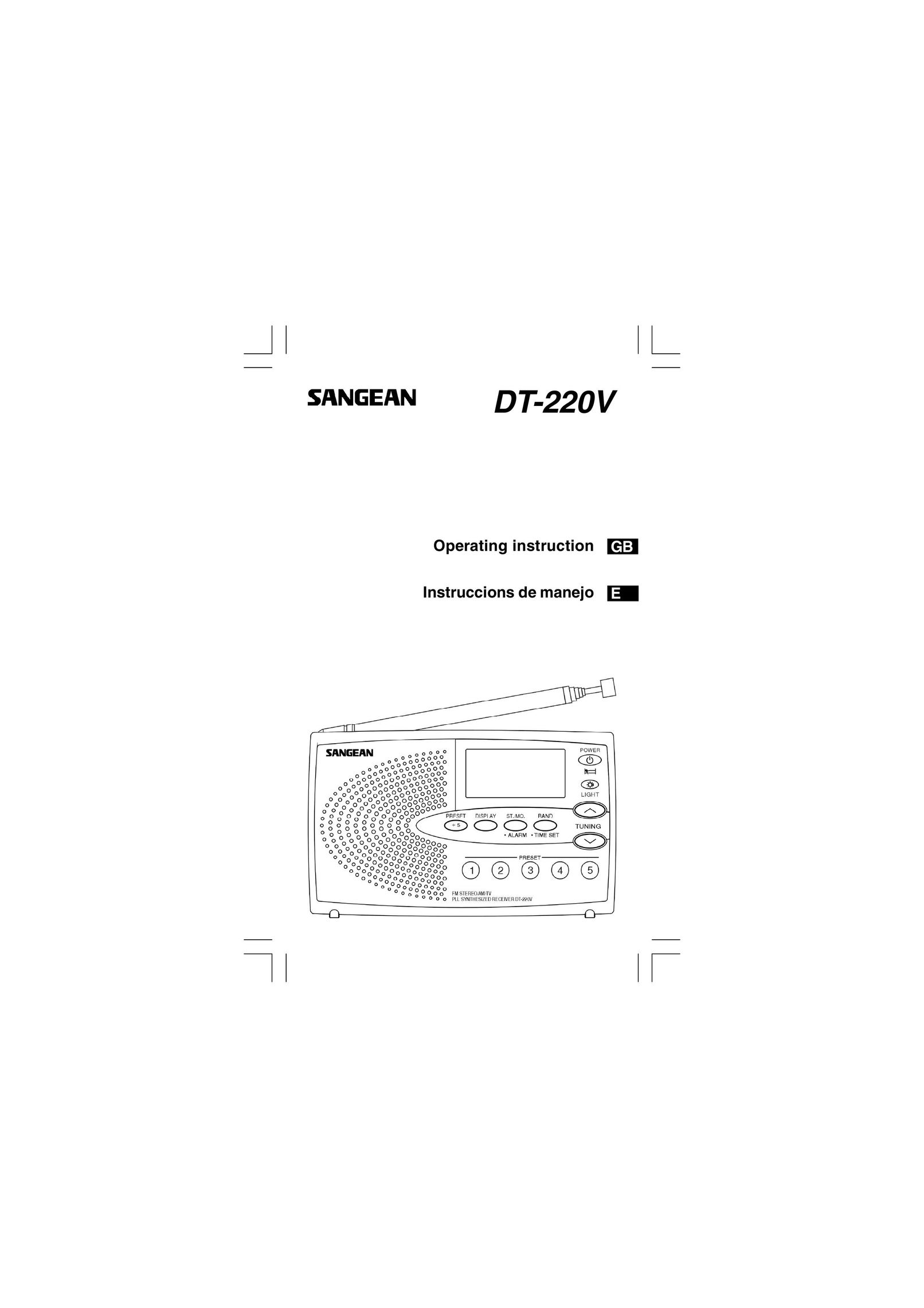 Sangean Electronics DT-220V Portable Radio User Manual