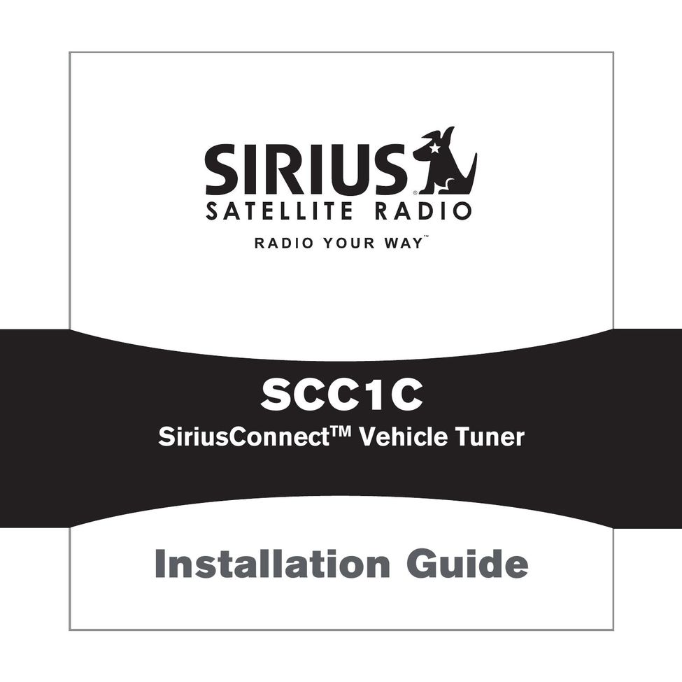 Sirius Satellite Radio SCC1C Portable Radio User Manual