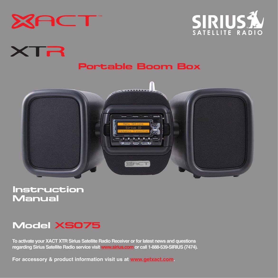 Sirius Satellite Radio XS075 Portable Radio User Manual
