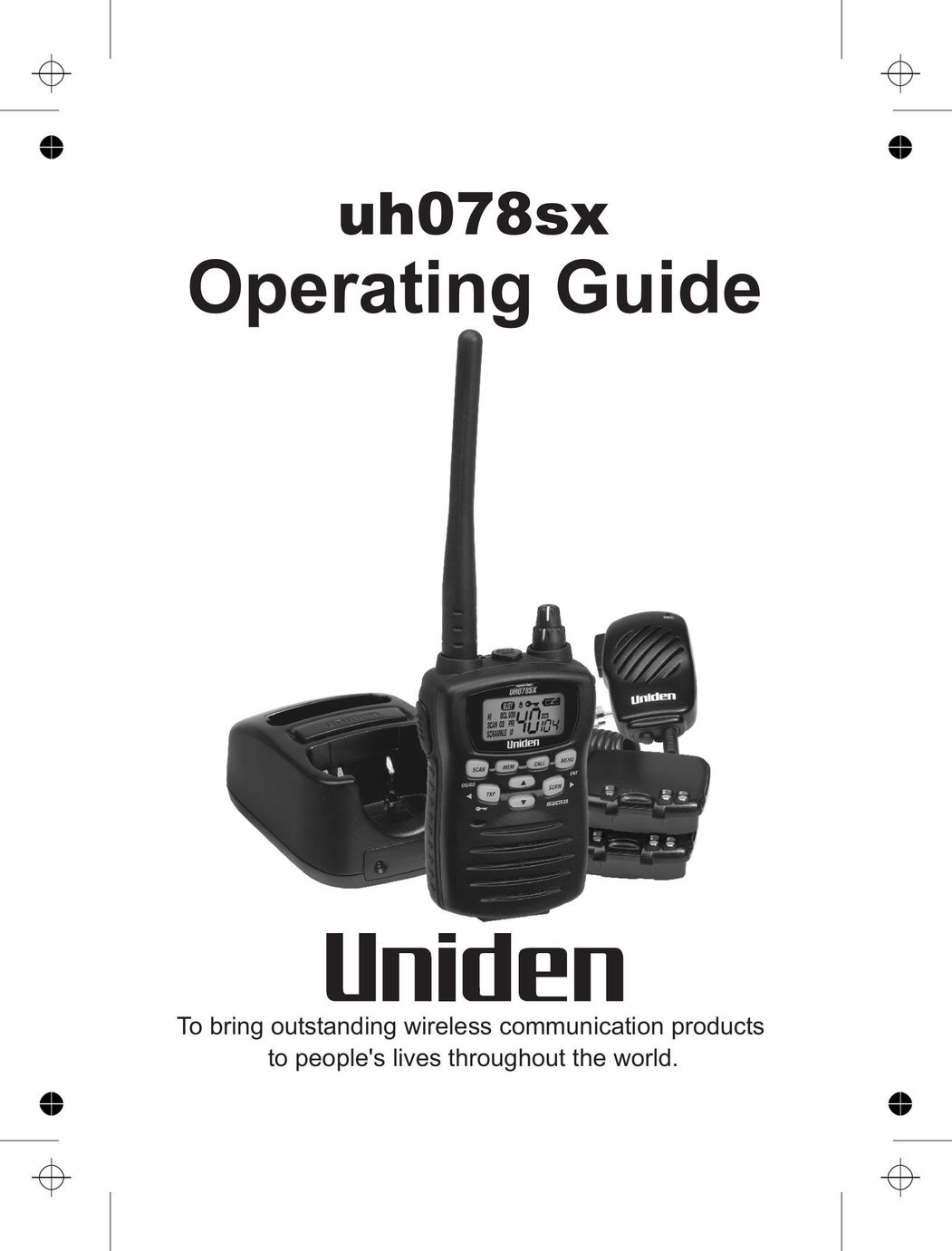 Uniden uh078sx Portable Radio User Manual