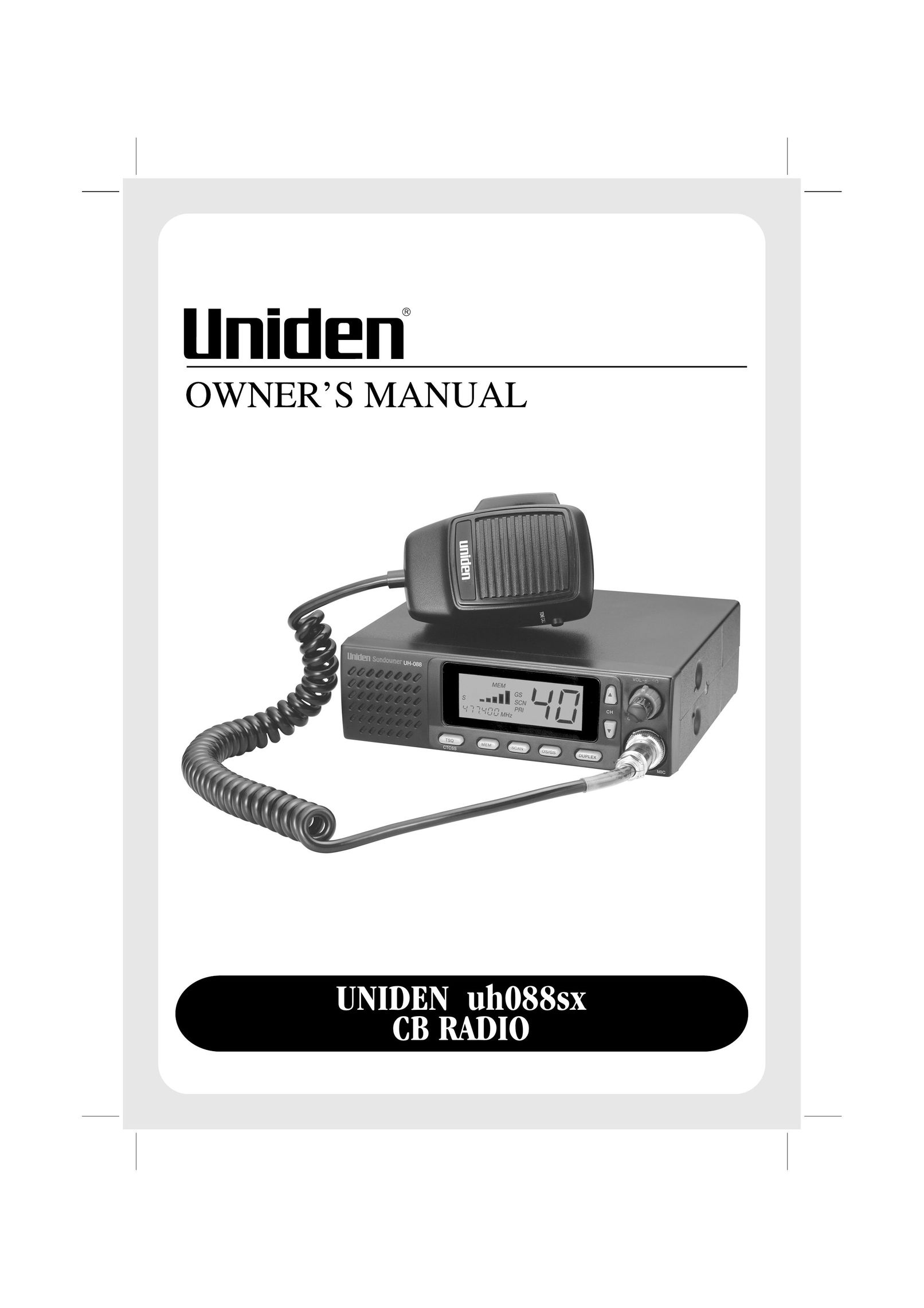 Uniden UH088sx Portable Radio User Manual