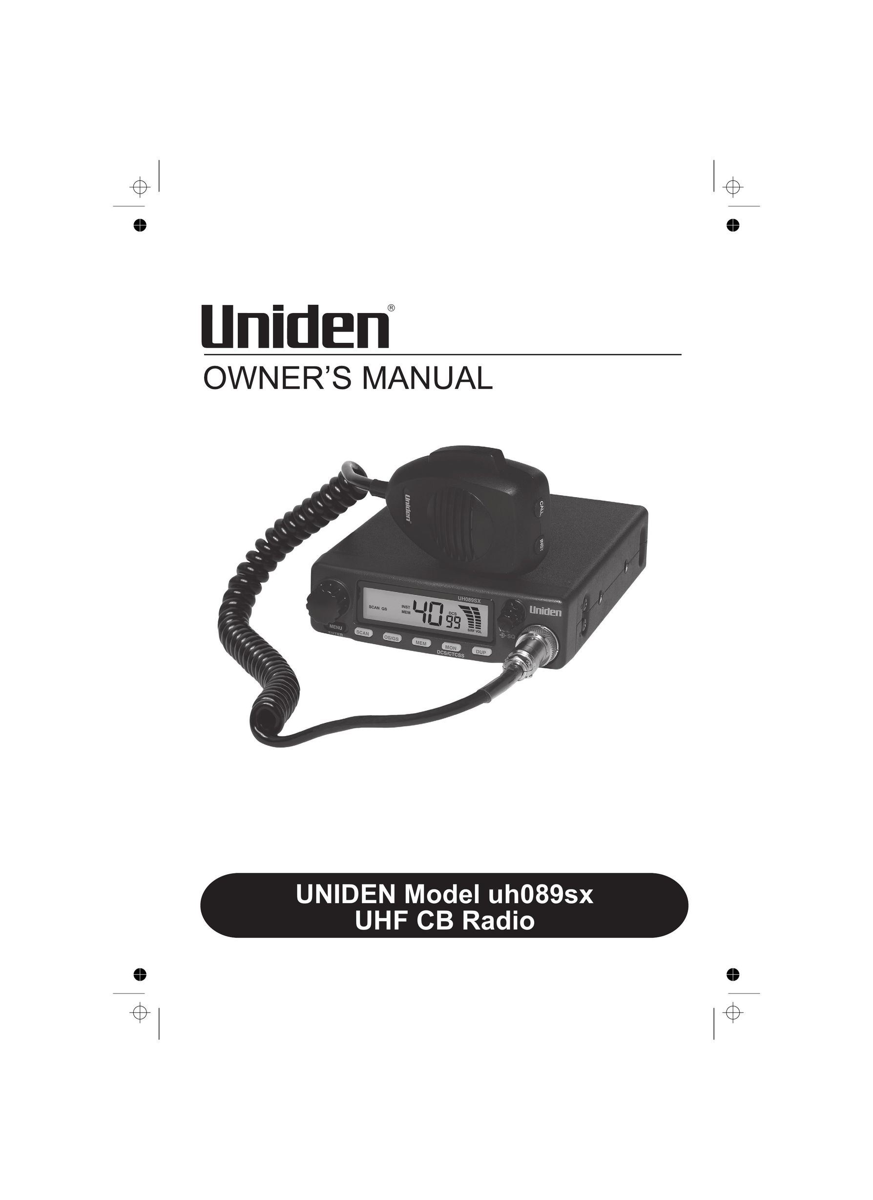 Uniden UH089sx Portable Radio User Manual
