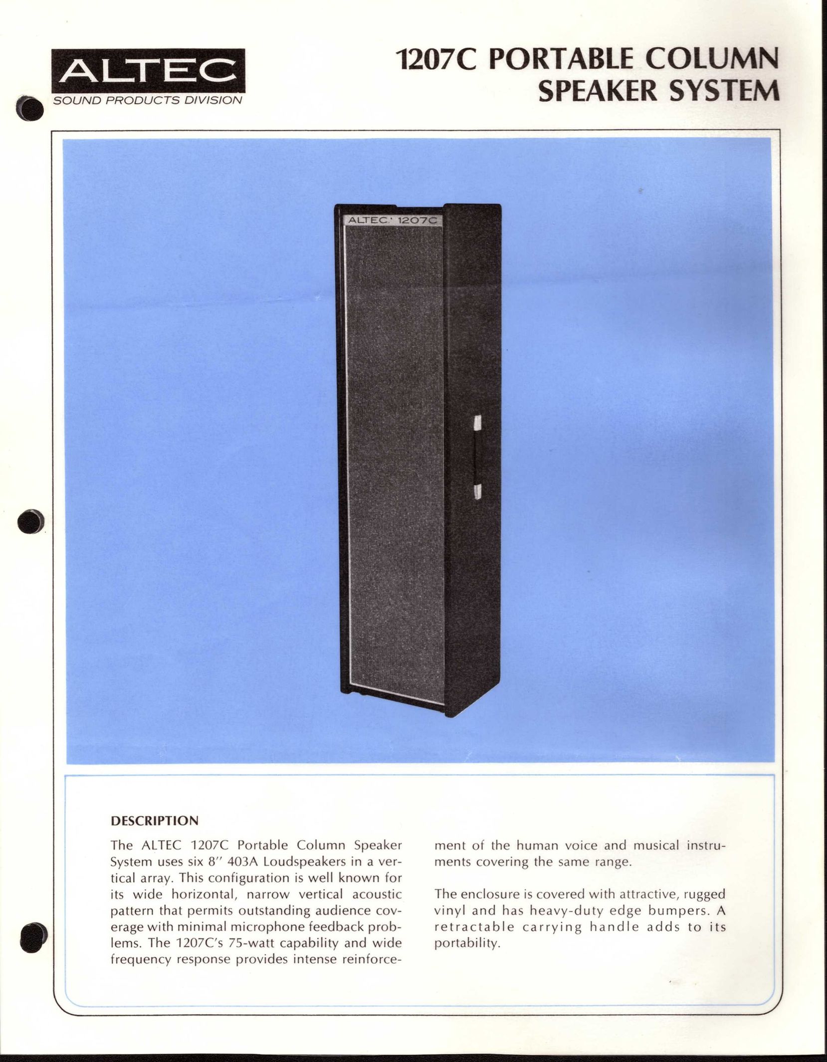 Altec Lansing 1207C Portable Speaker User Manual