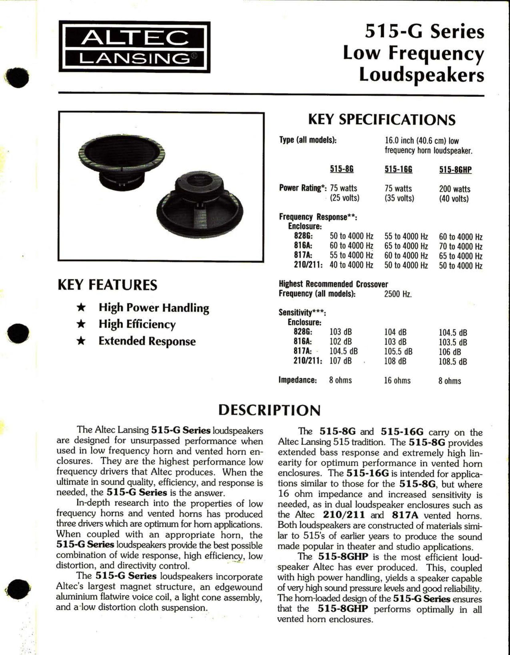 Altec Lansing 515-G Portable Speaker User Manual
