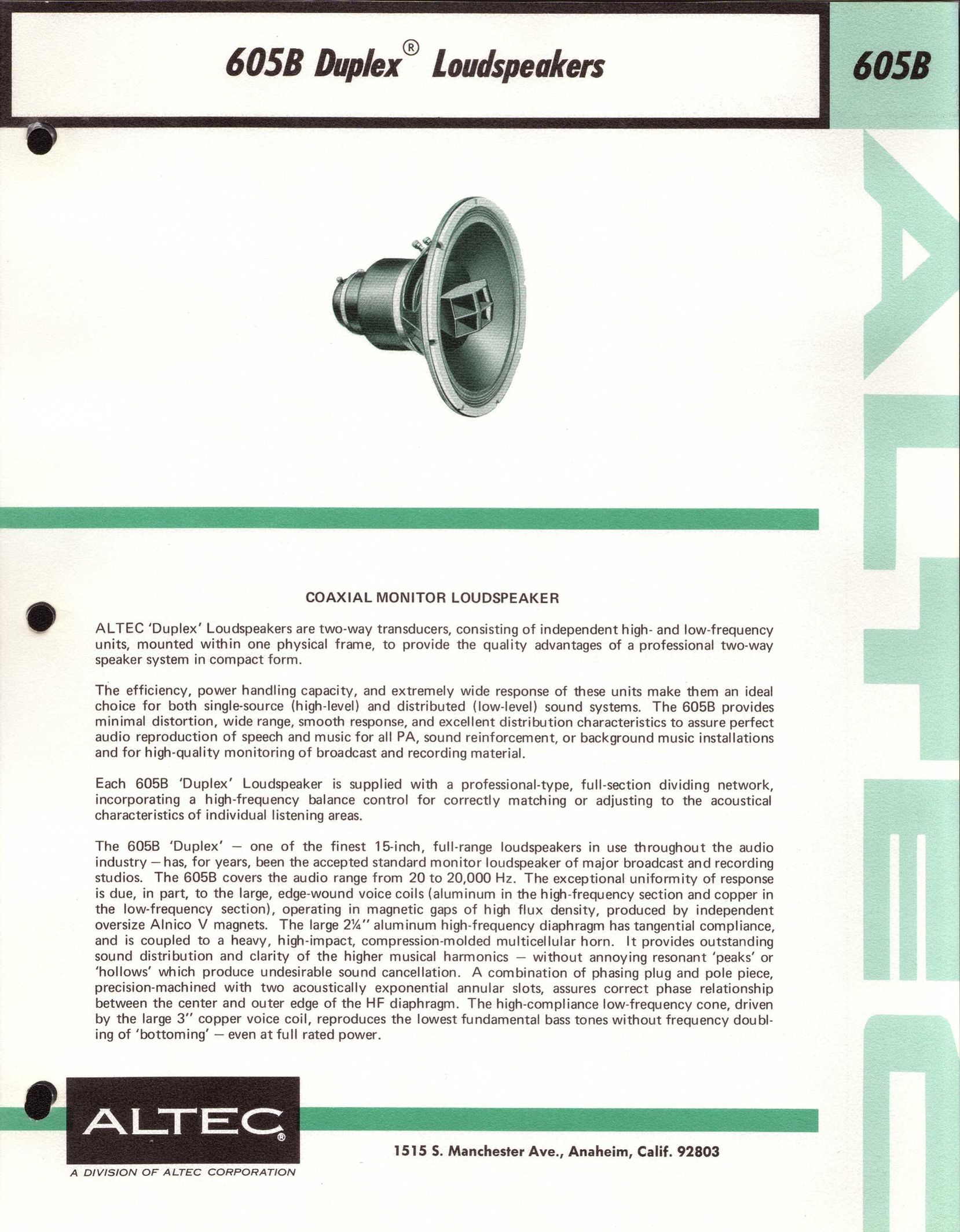 Altec Lansing 605B Portable Speaker User Manual