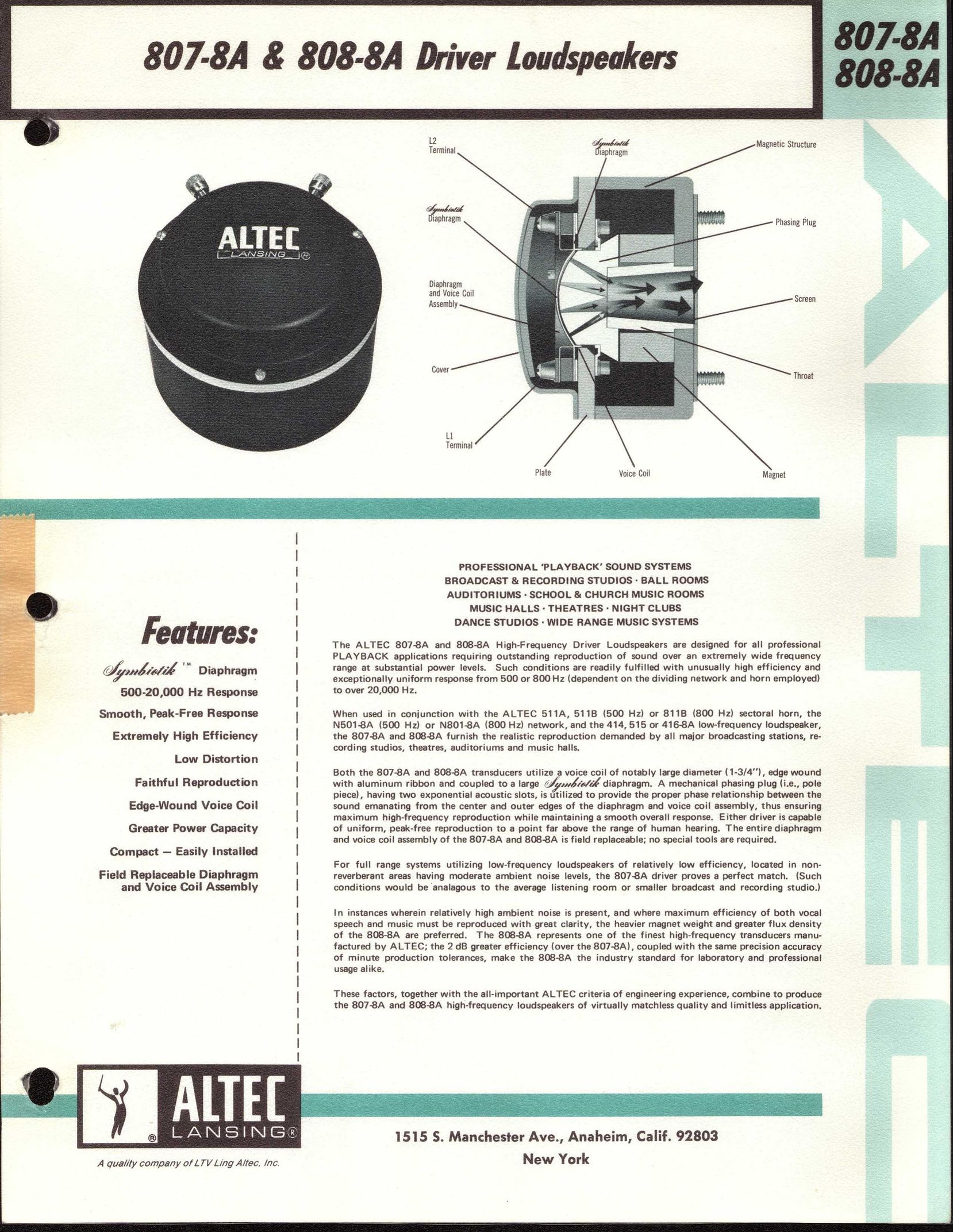 Altec Lansing 807-8A Portable Speaker User Manual