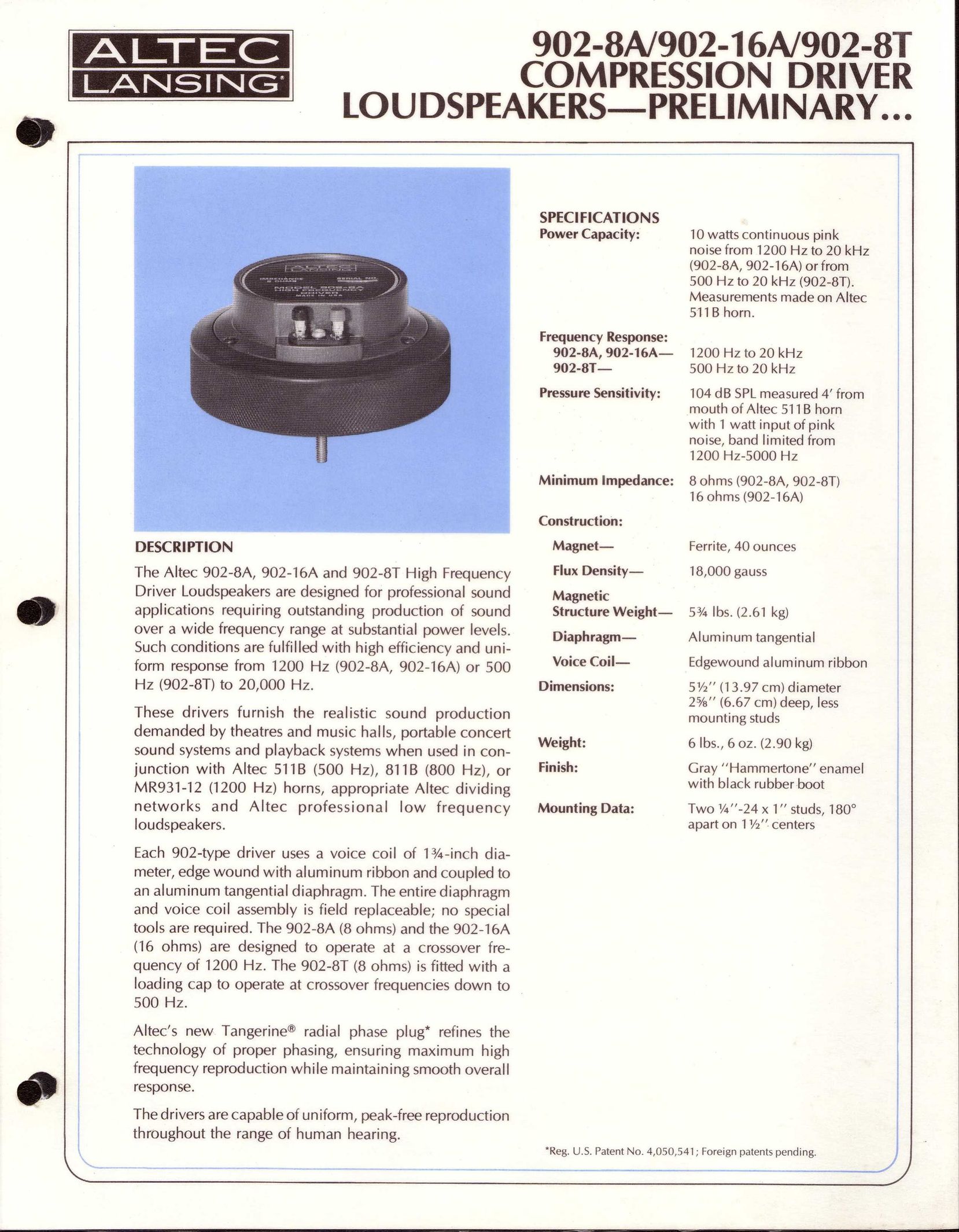 Altec Lansing 902-8T Portable Speaker User Manual