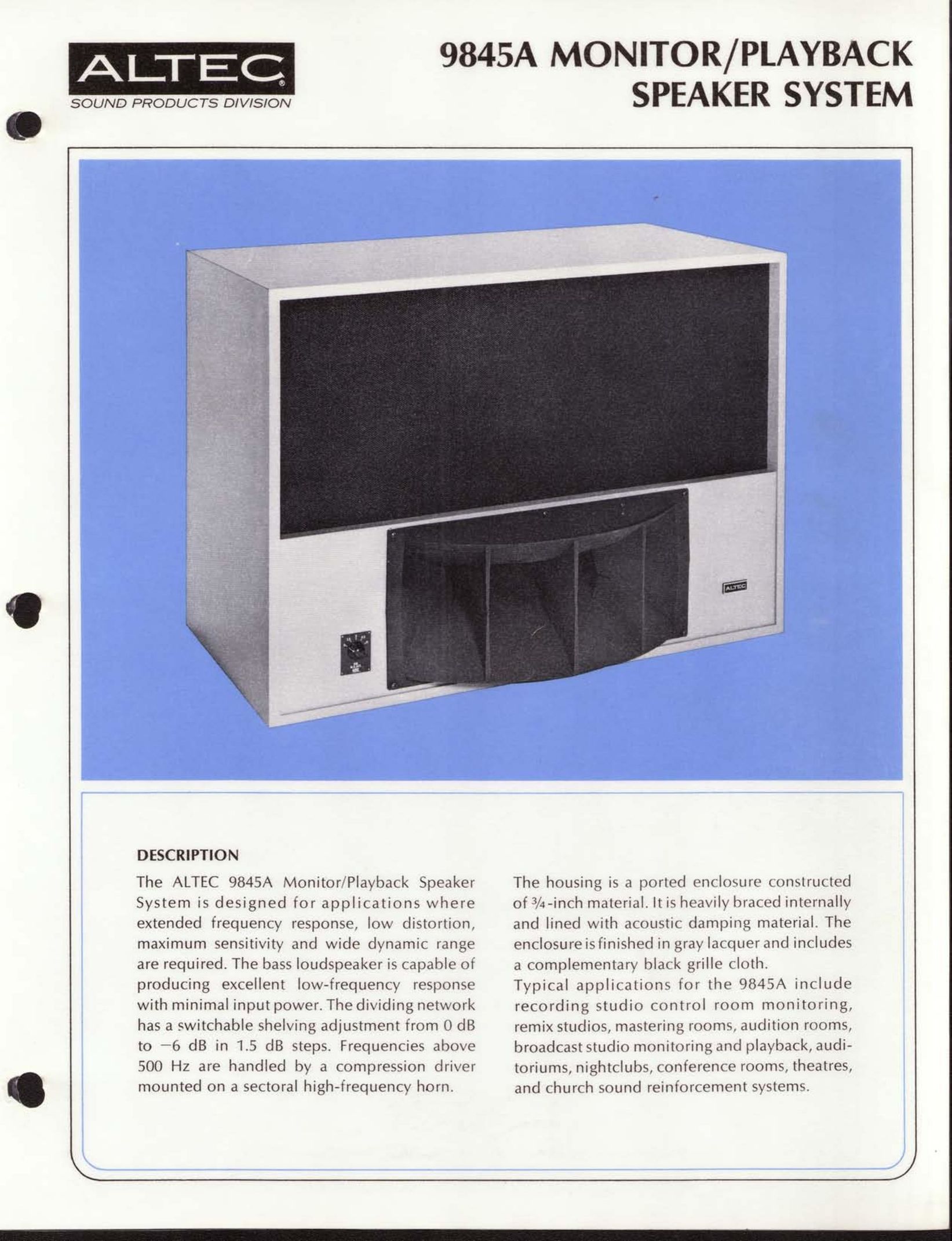 Altec Lansing 9845A Portable Speaker User Manual