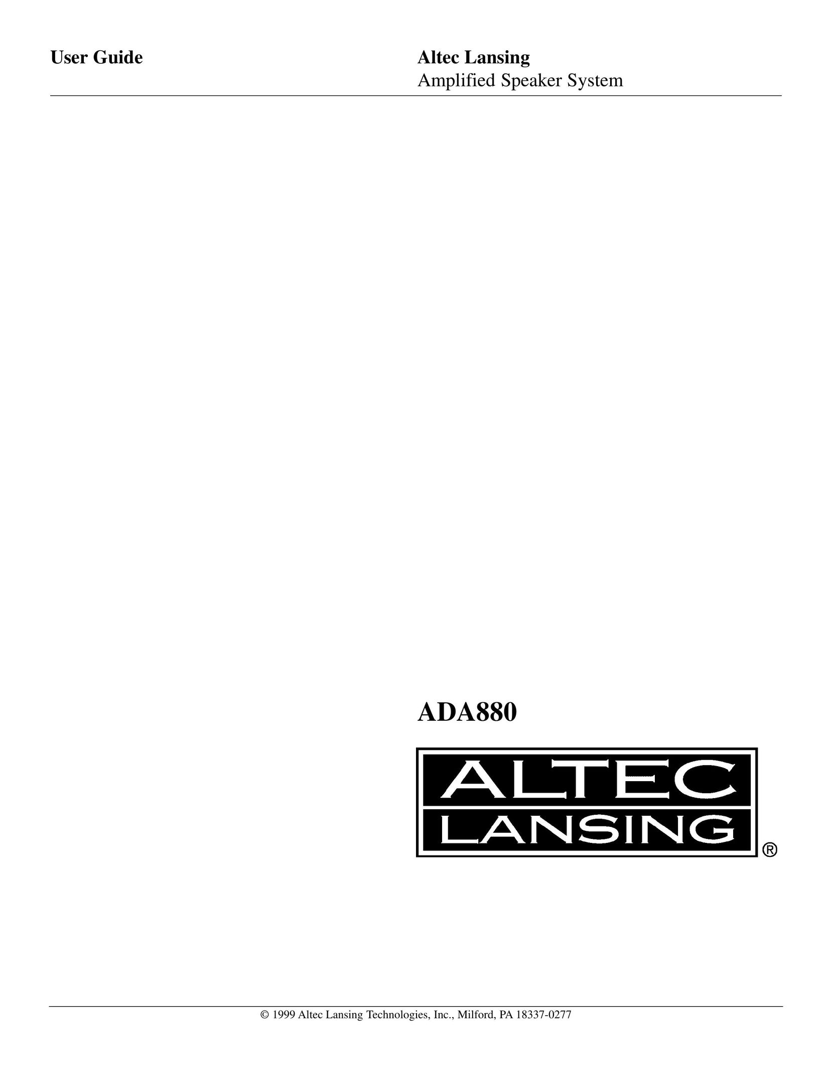 Altec Lansing ADA880 Portable Speaker User Manual