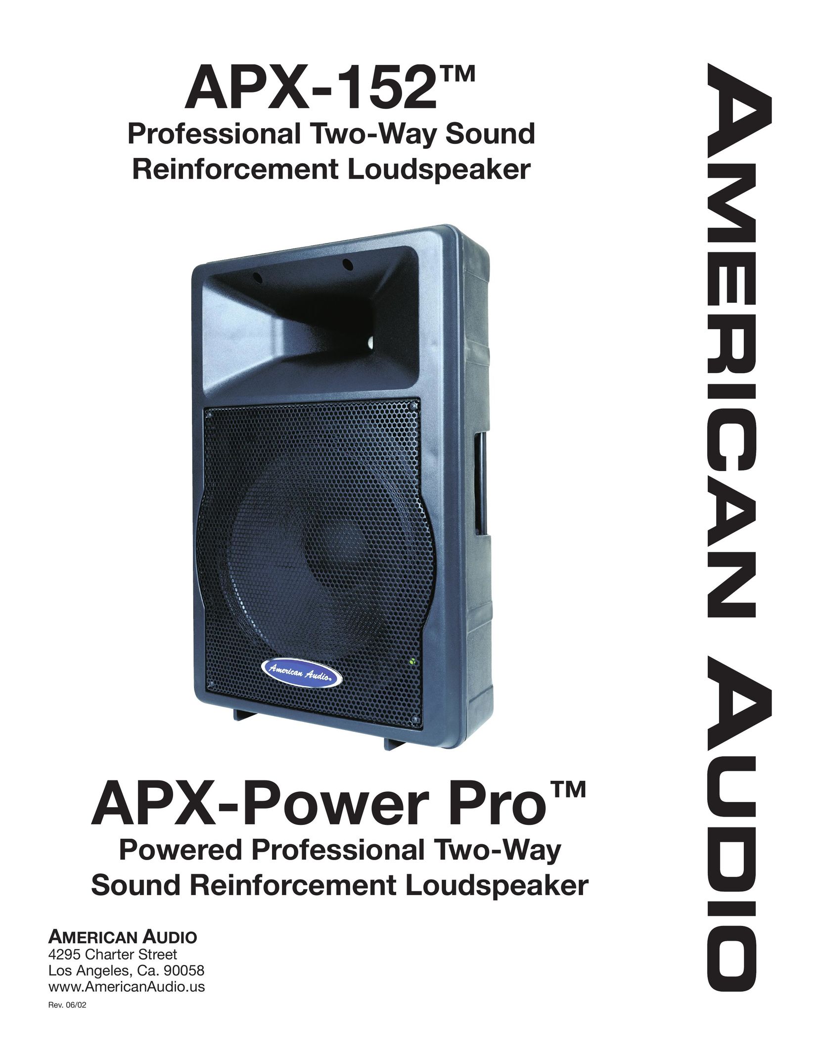 American Audio APX-152 Portable Speaker User Manual