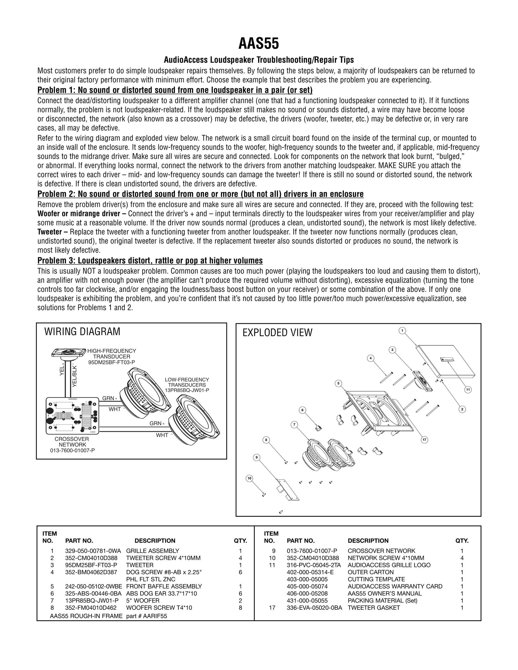 Audioaccess AAS55 Portable Speaker User Manual