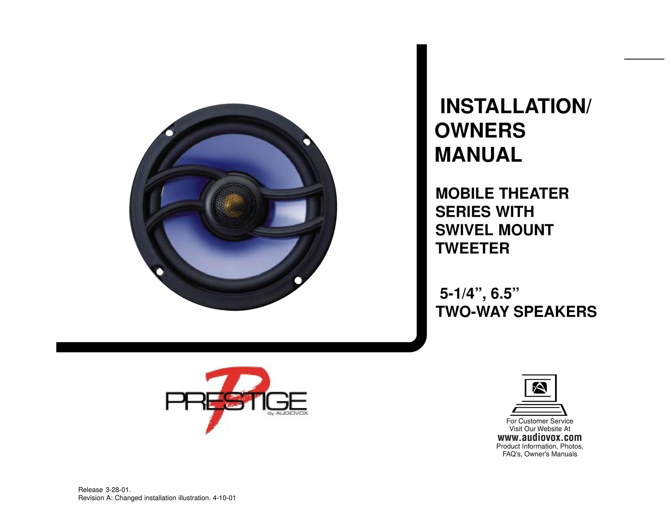 Audiovox Two-Way Speaker Portable Speaker User Manual