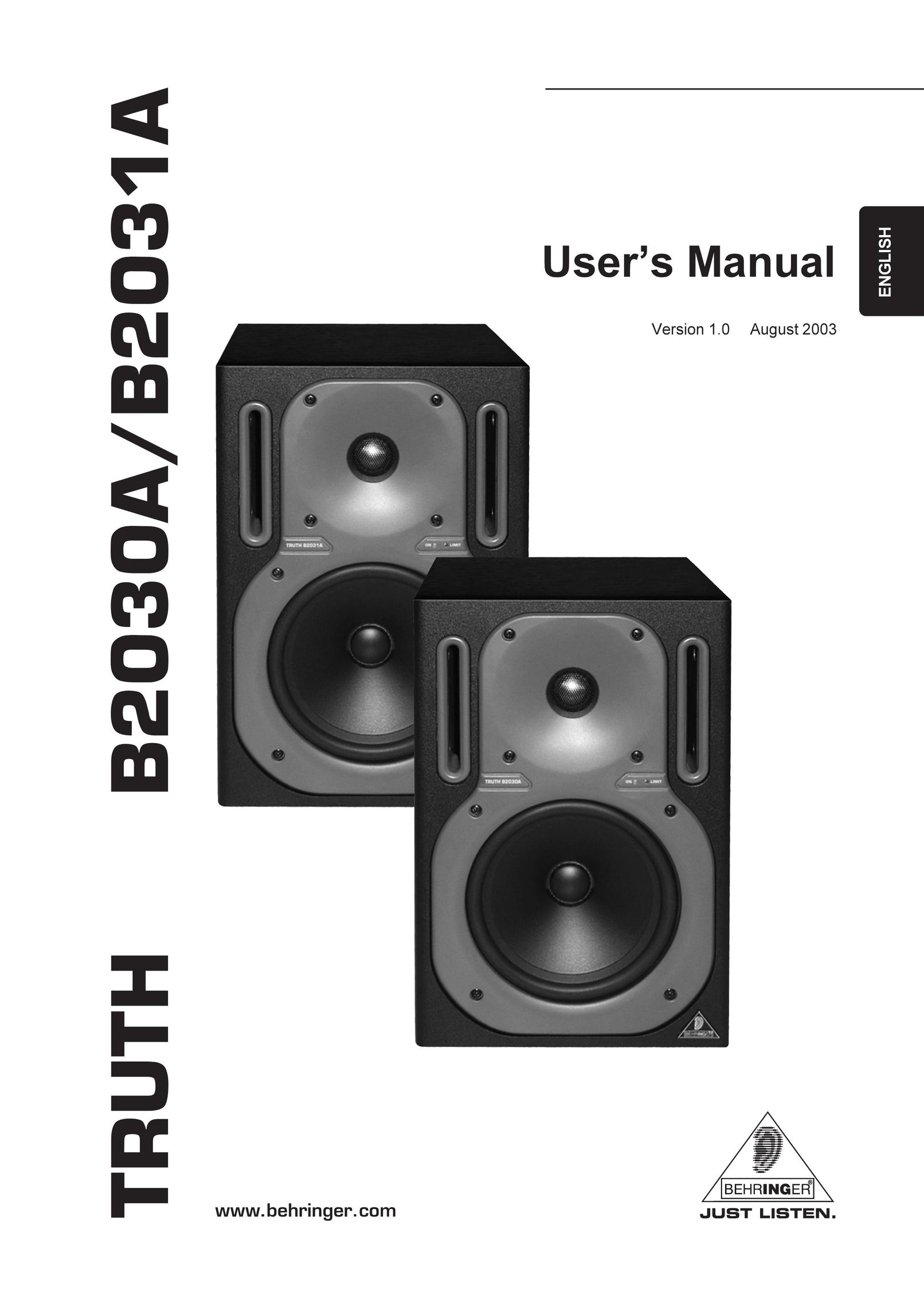 Behringer B2031A Portable Speaker User Manual