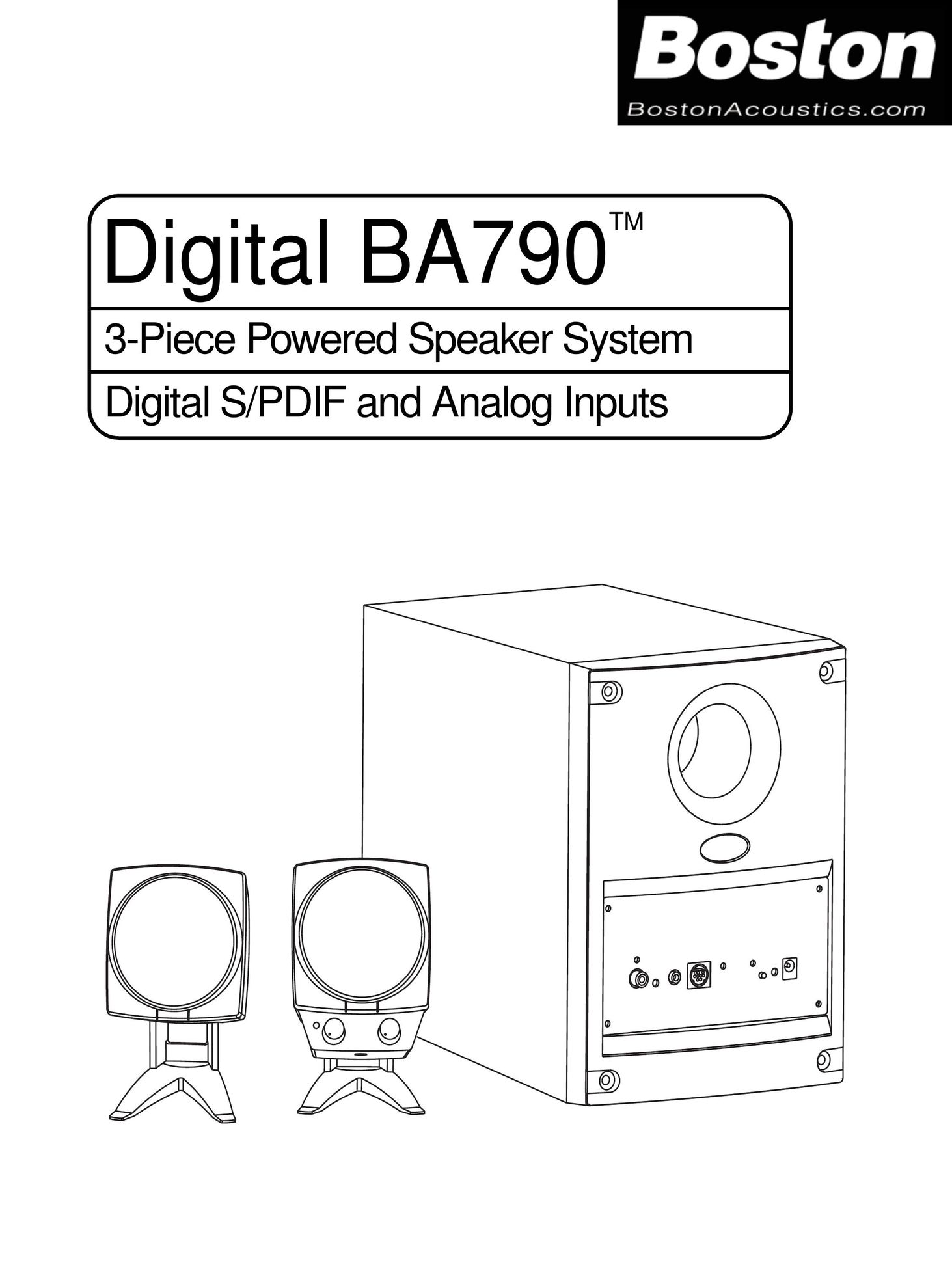 Boston Acoustics Digital BA790 Portable Speaker User Manual