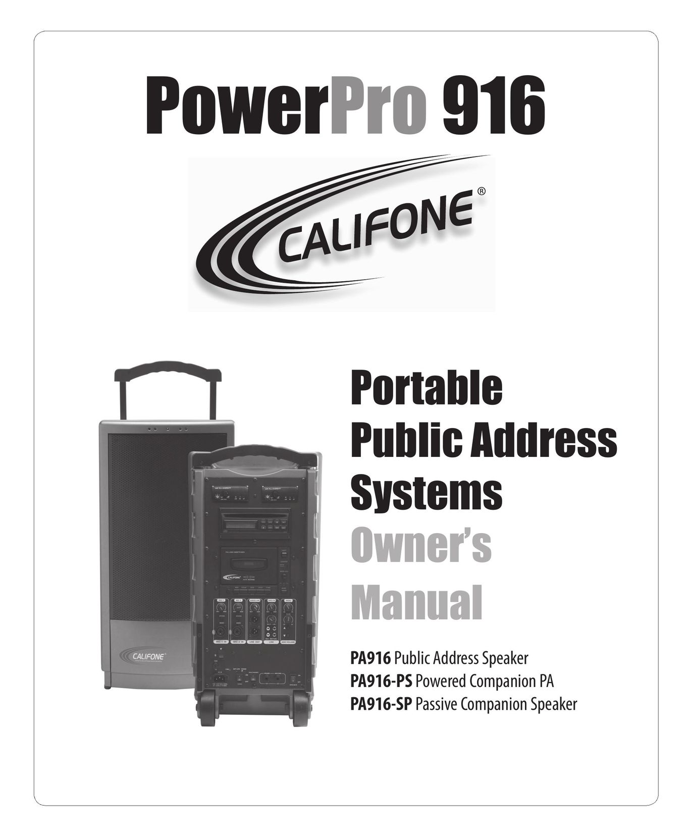 Califone PA916 Portable Speaker User Manual