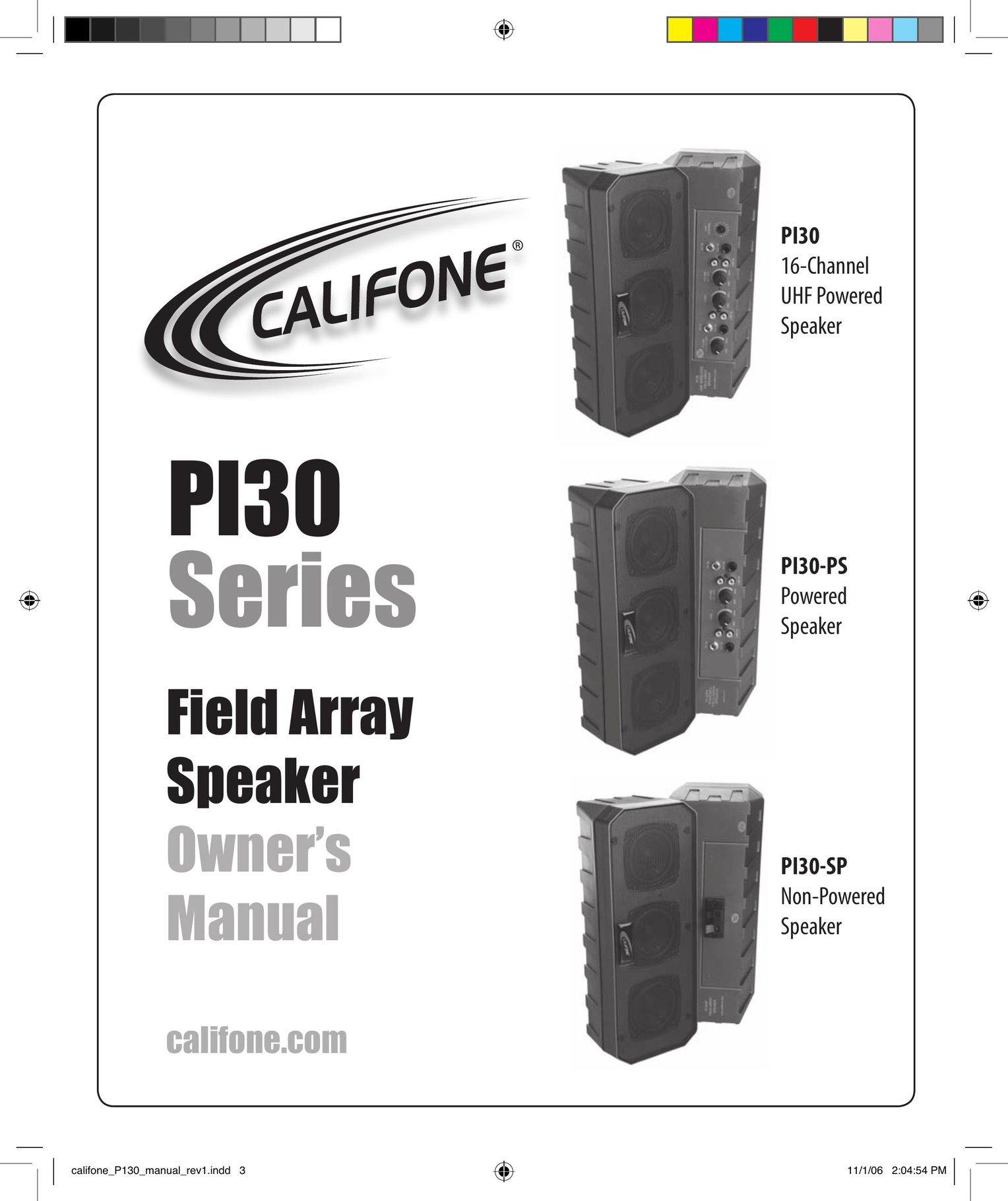 Califone PI30 Portable Speaker User Manual