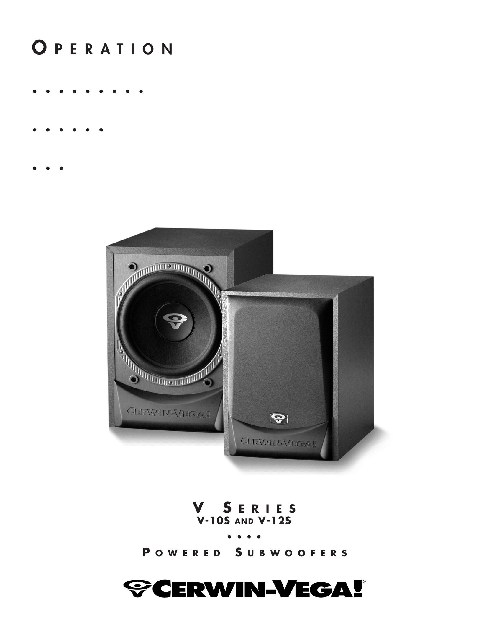 Cerwin-Vega V-10S Portable Speaker User Manual