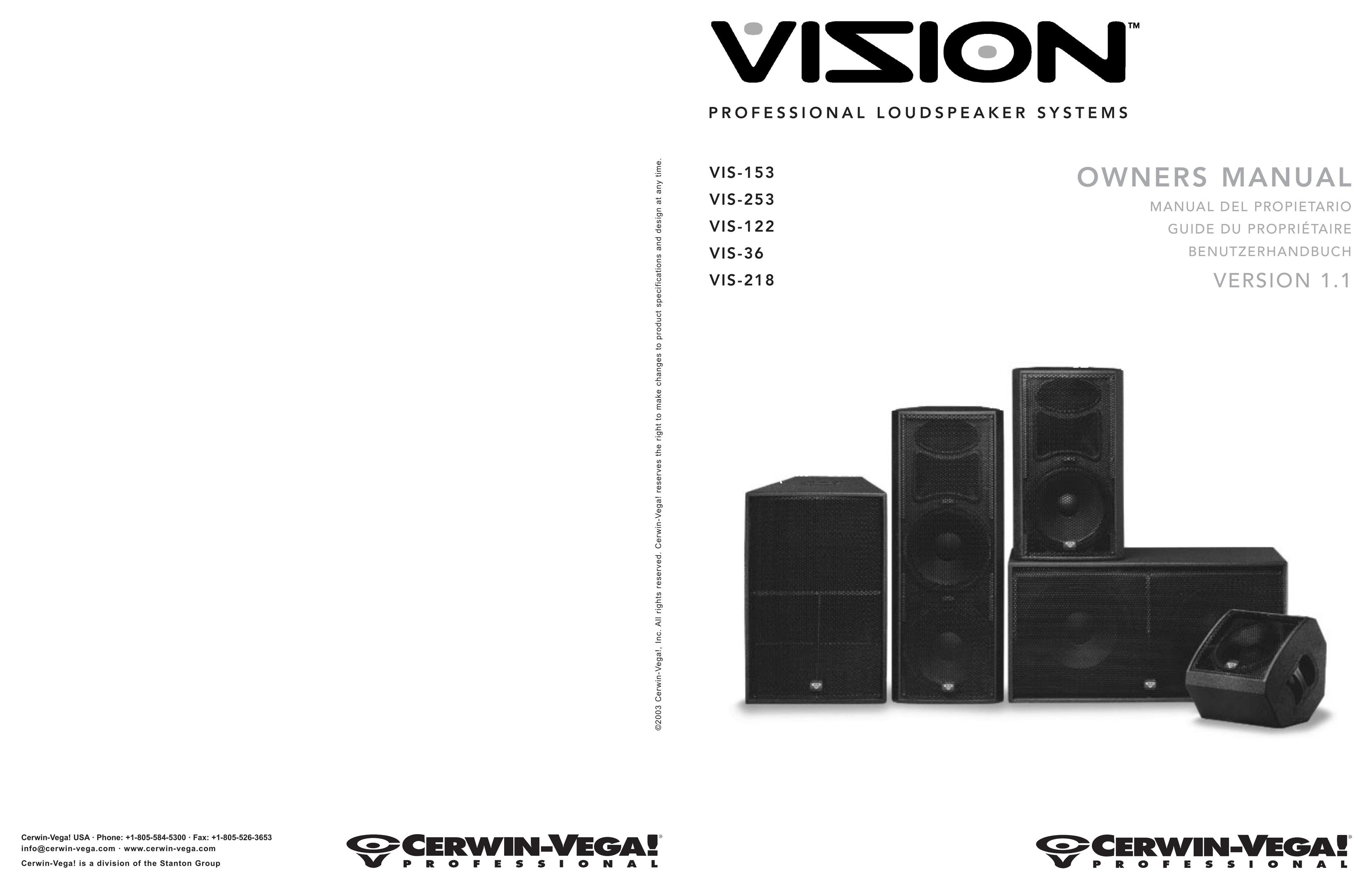 Cerwin-Vega VIS-218 Portable Speaker User Manual