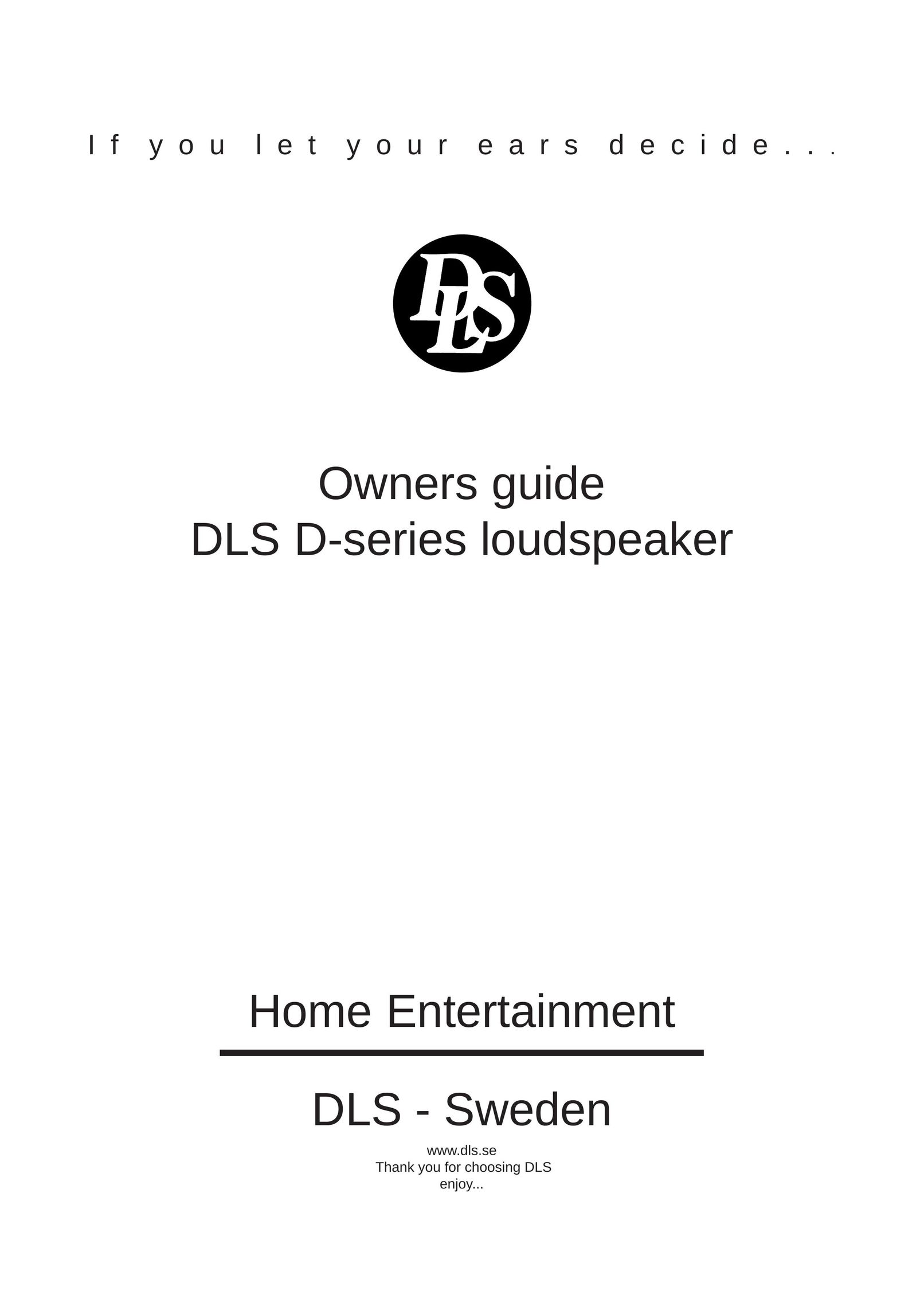 DLS Svenska AB D-Series Portable Speaker User Manual