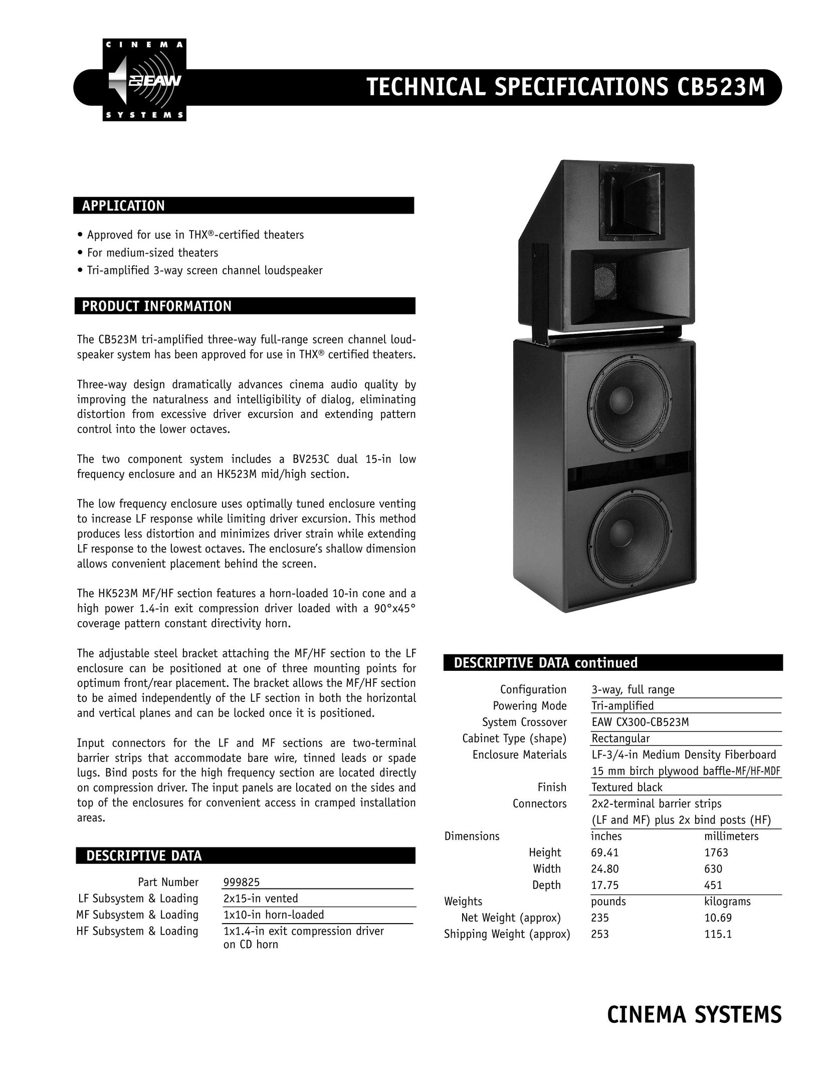 EAW CB523M Portable Speaker User Manual